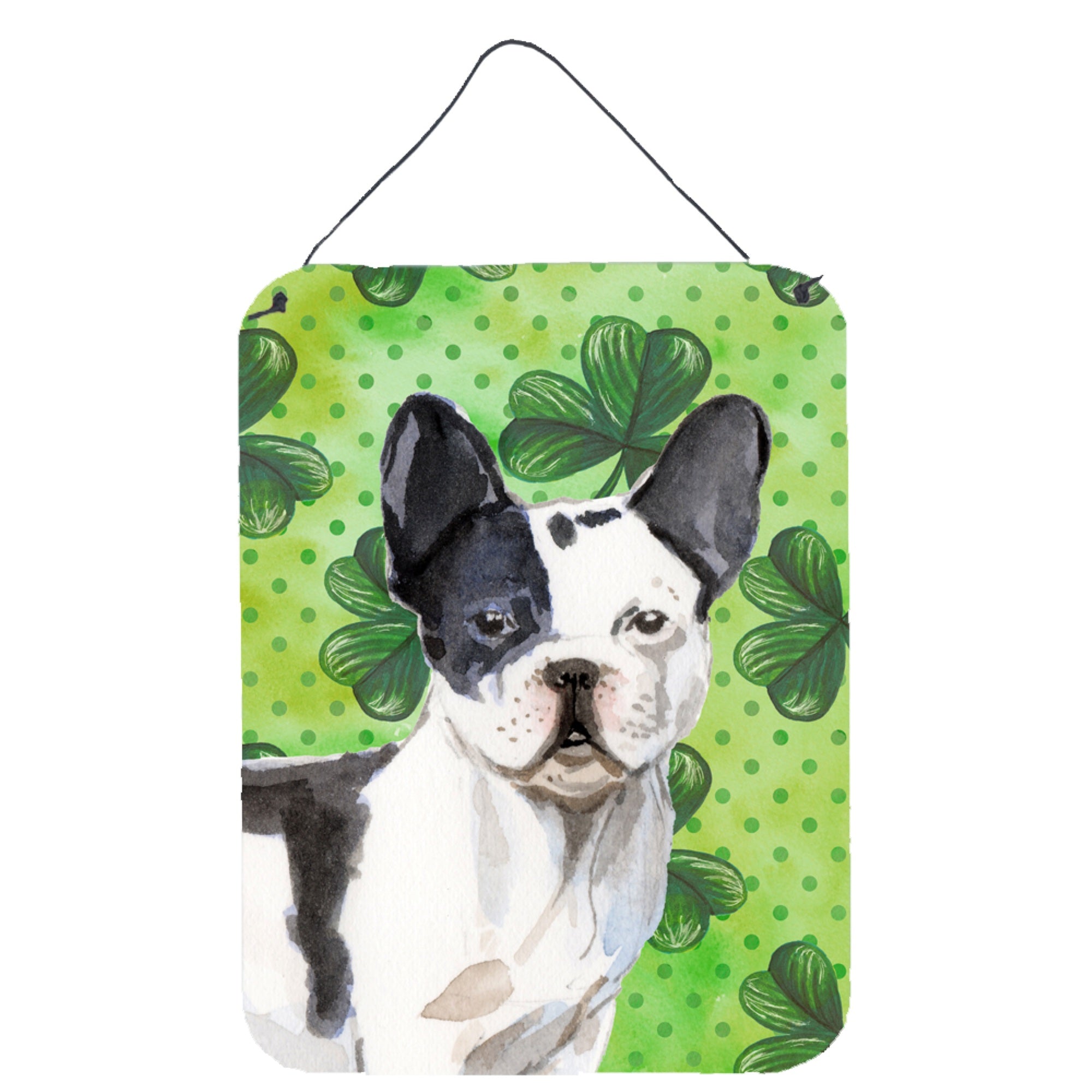 'Caroline'S Treasures Black White French Bulldog St. Patrick'S Christmas Print, 16'''' X 12'''', Multicolor''