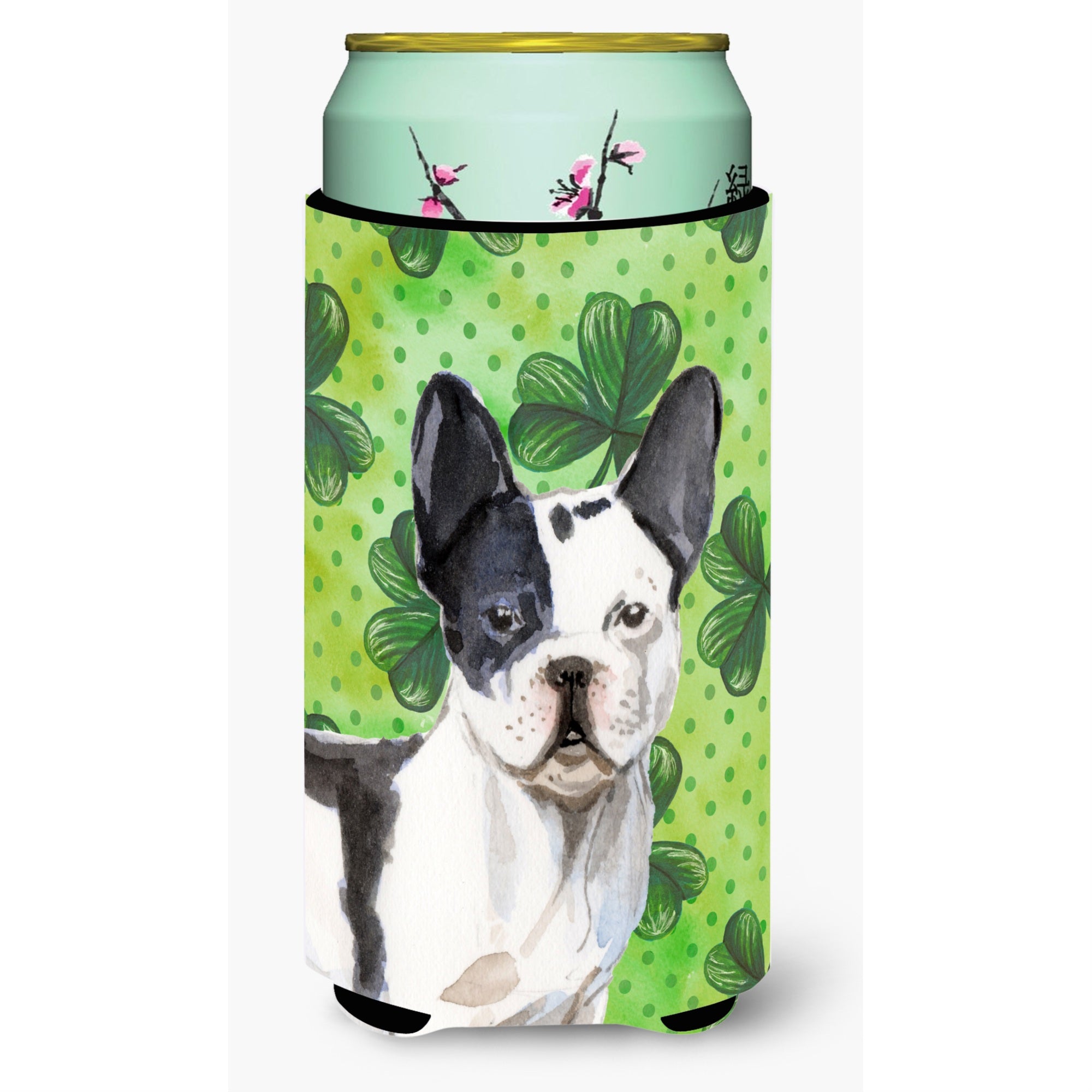 'Caroline'S Treasures Black White French Bulldog St. Patrick'S Decorative Can Hugger, Tall, Multicolor''