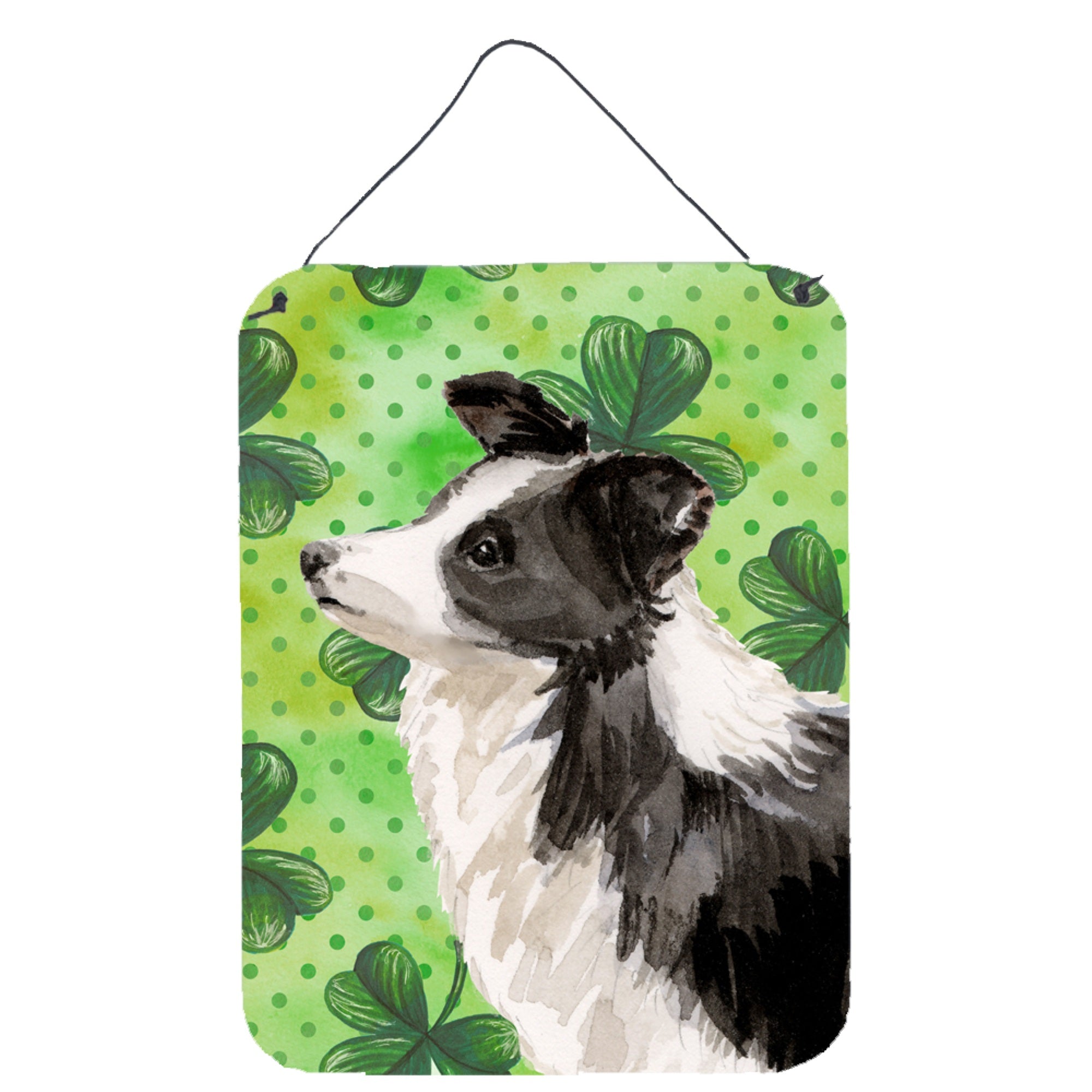 'Caroline'S Treasures Border Collie St. Patrick'S Metal Print, 16'''' X 12'''', Multicolor''