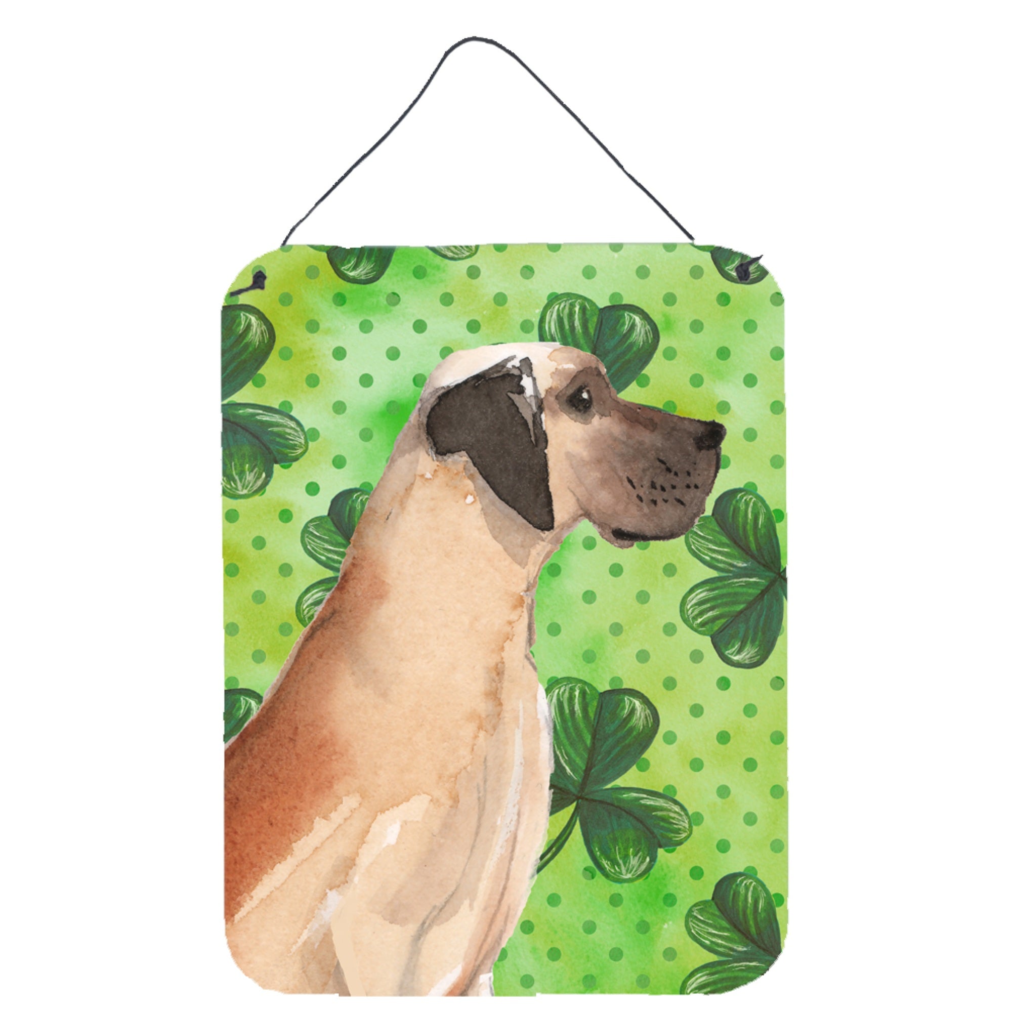 'Caroline'S Treasures Fawn Natural Dane St. Patrick'S Metal Print, 16'''' X 12'''', Multicolor''