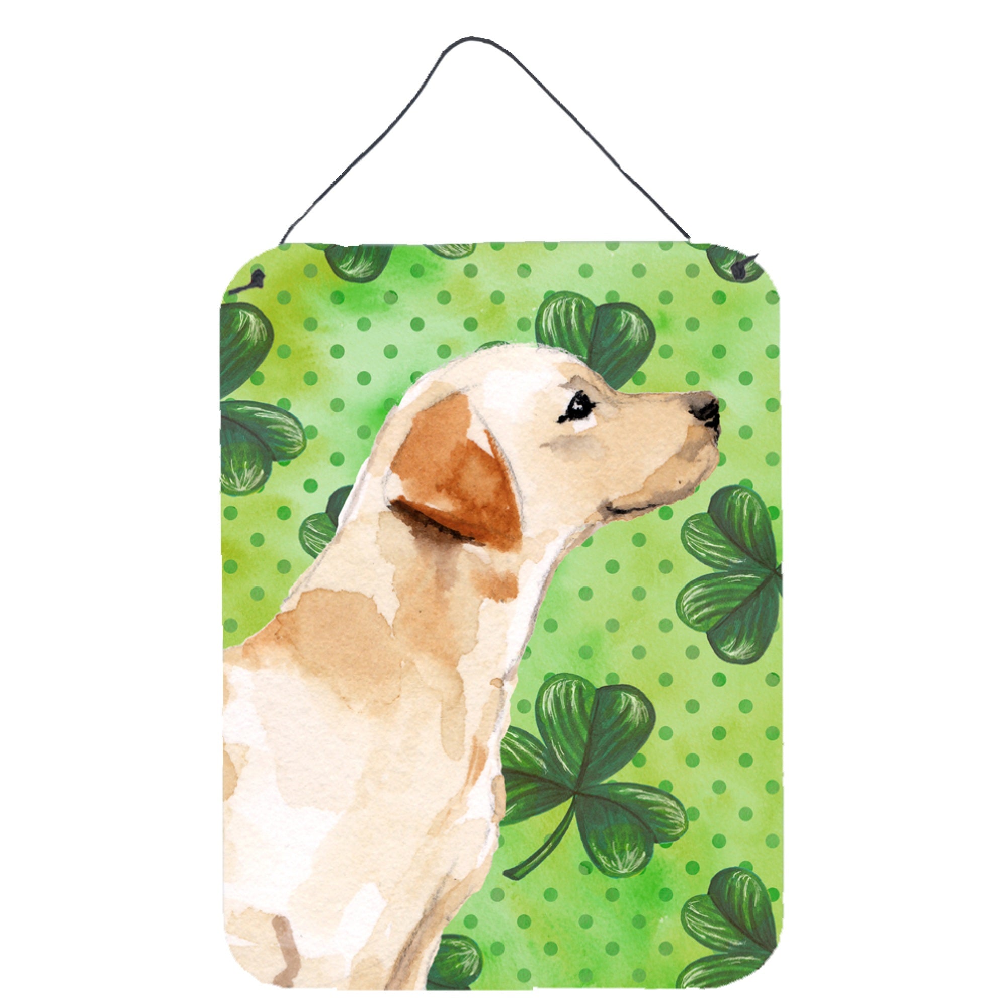 'Caroline'S Treasures Yellow Labrador #2 St. Patrick'S Metal Print, 16'''' X 12'''', Multicolor''