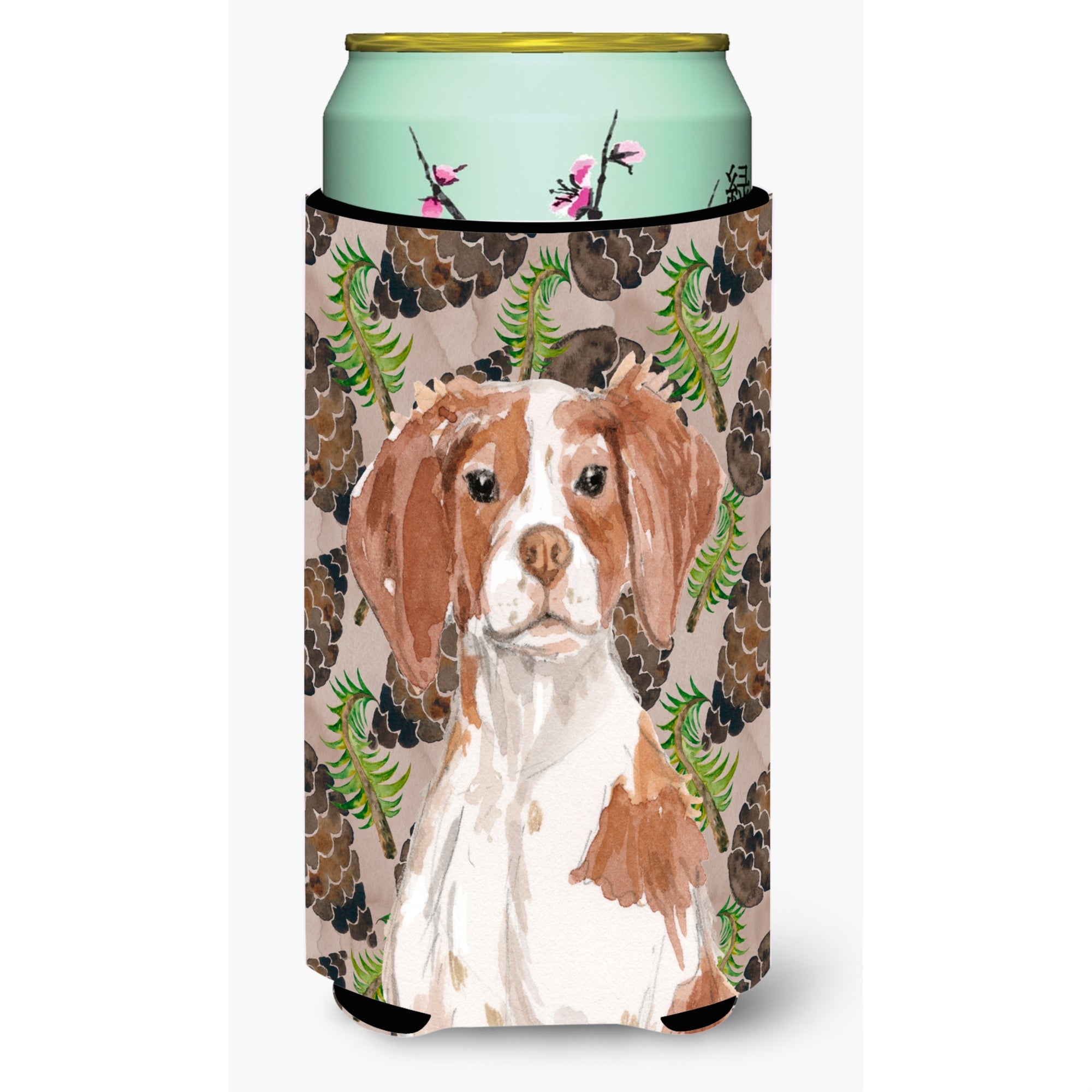 'Caroline'S Treasures Brittany Spaniel Pine Cones Decorative Can Hugger, Tall, Multicolor''