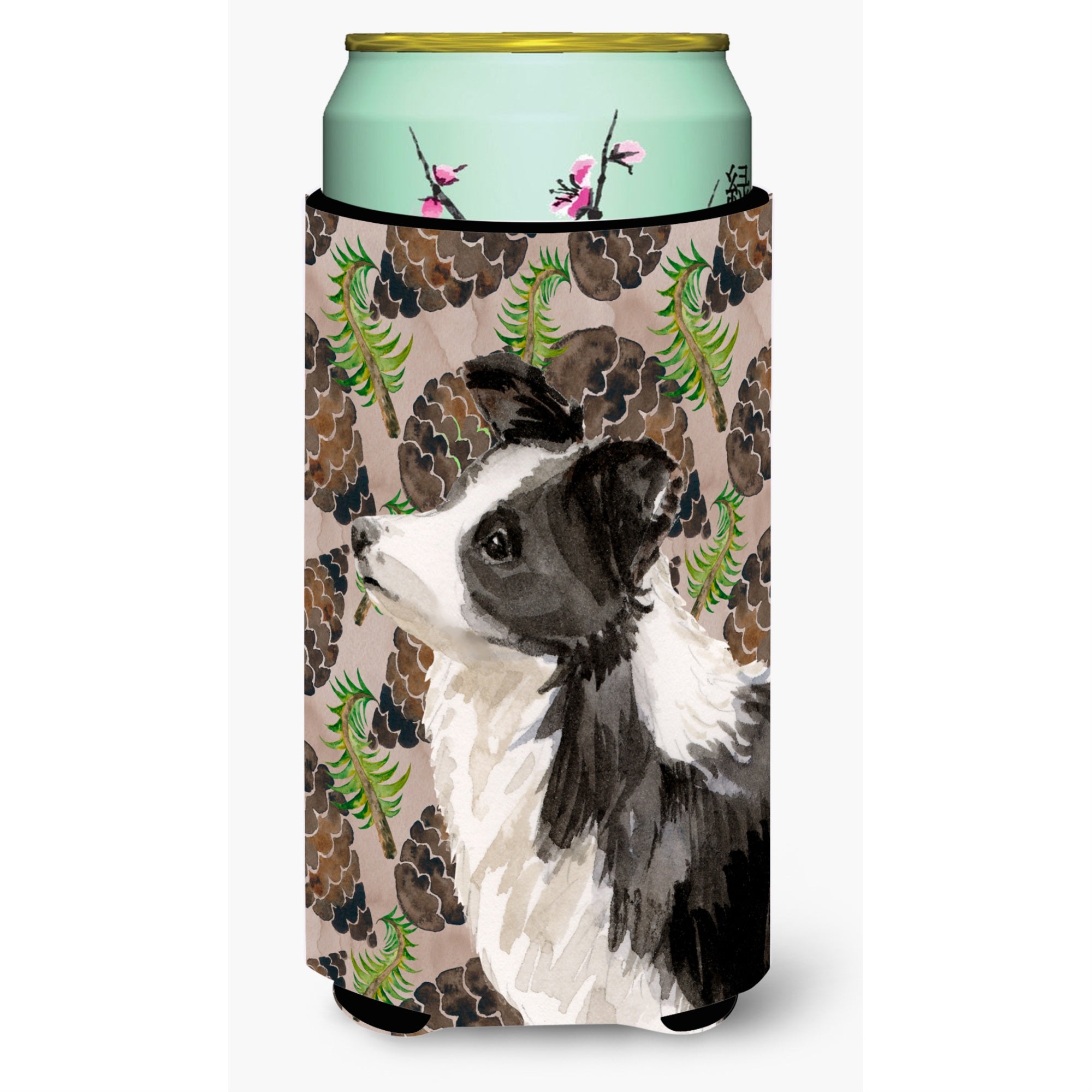 'Caroline'S Treasures Border Collie Pine Cones Decorative Can Hugger, Tall, Multicolor''