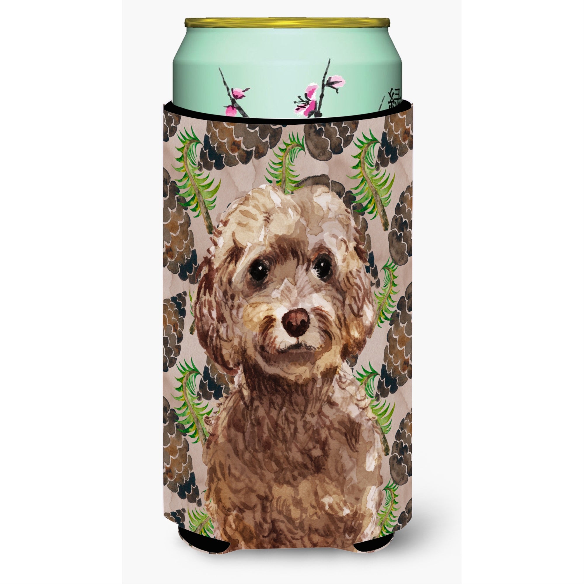 'Caroline'S Treasures Brown Cockapoo Pine Cones Decorative Can Hugger, Tall, Multicolor''