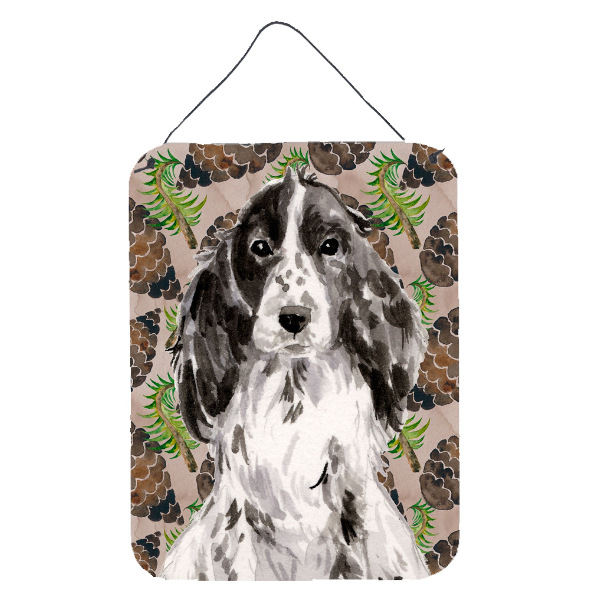 'Caroline'S Treasures Black Parti Pine Cones Metal Print, 16'''' X 12'''', Multicolor''