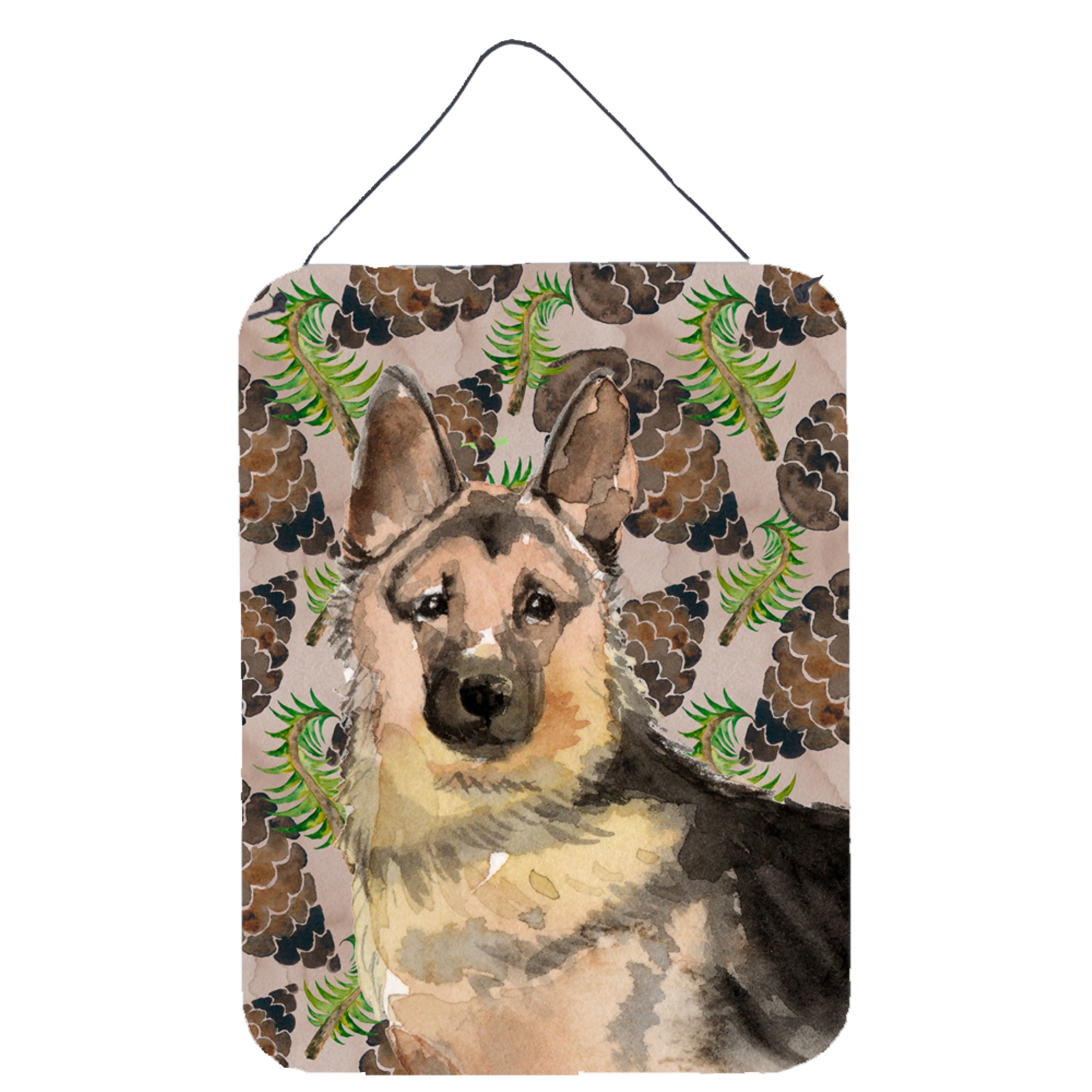 'Caroline'S Treasures German Shepherd Pine Cones Metal Print, 16'''' X 12'''', Multicolor''