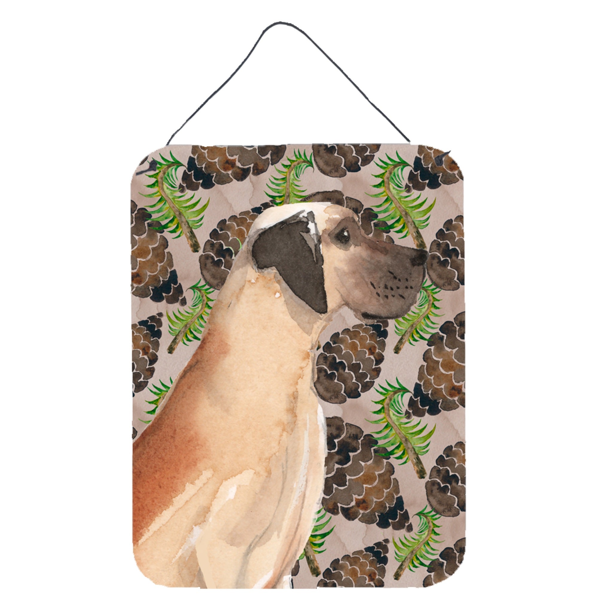 'Caroline'S Treasures Fawn Natural Dane Pine Cones Metal Print, 16'''' X 12'''', Multicolor''