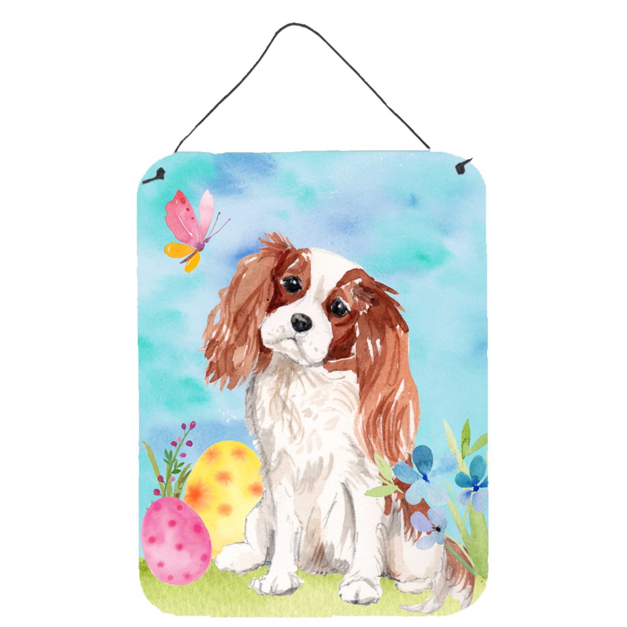 'Caroline'S Treasures Blenheim Cavalier Spaniel Easter Metal Print, 16'''' X 12'''', Multicolor''