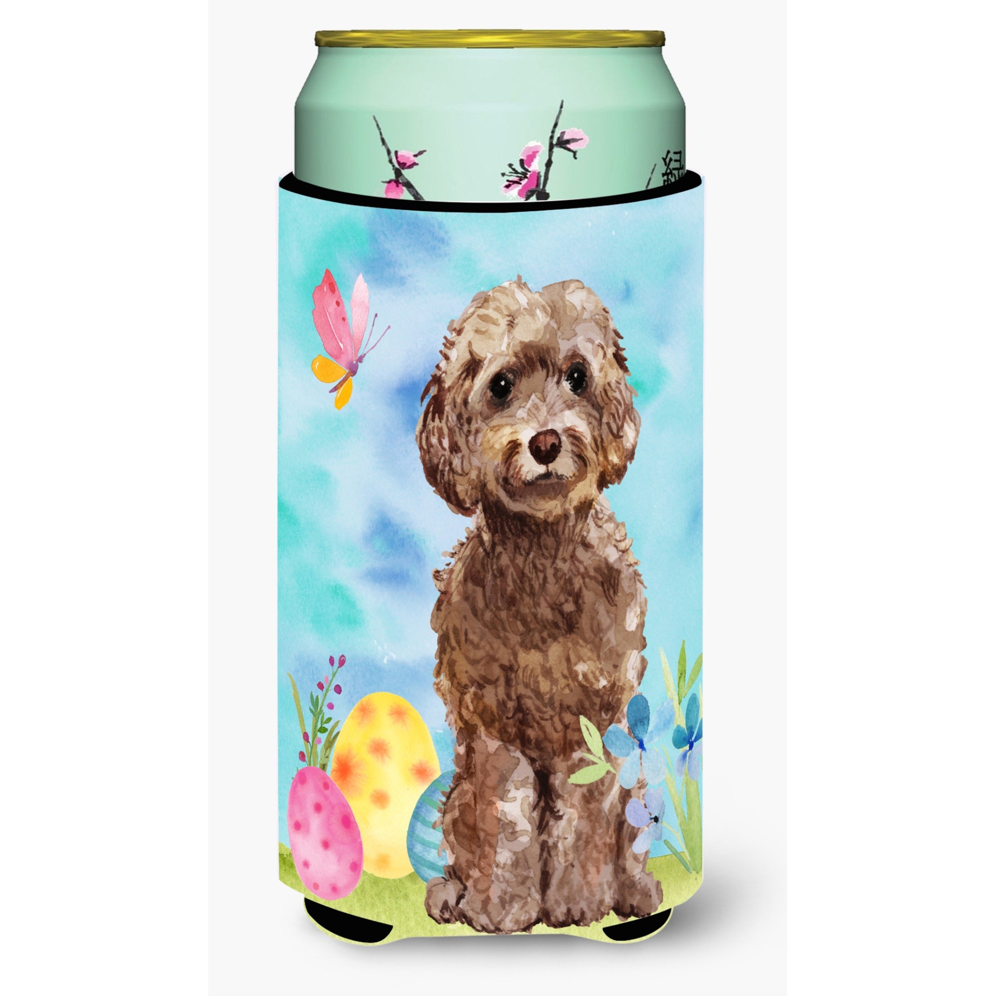 'Caroline'S Treasures Brown Cockapoo Easter Decorative Can Hugger, Tall, Multicolor''