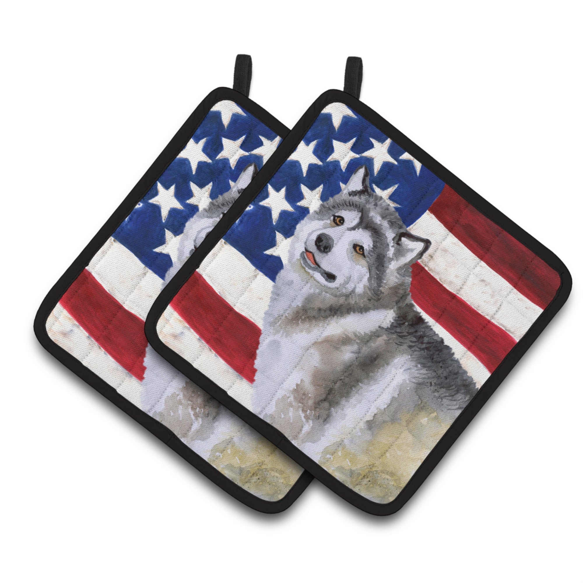 'Caroline'S Treasures Alaskan Malamute Patriotic Decorated Pot Holder, 7.5H X 7.5W, Usa American Flag''