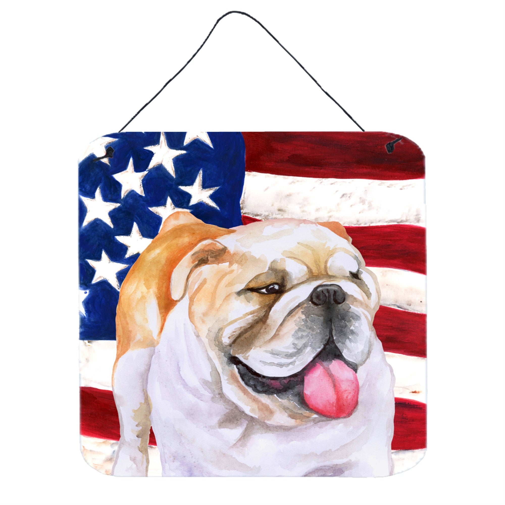 'Caroline'S Treasures English Bulldog Patriotic Metal Print, 6H X 6W, Usa American Flag''