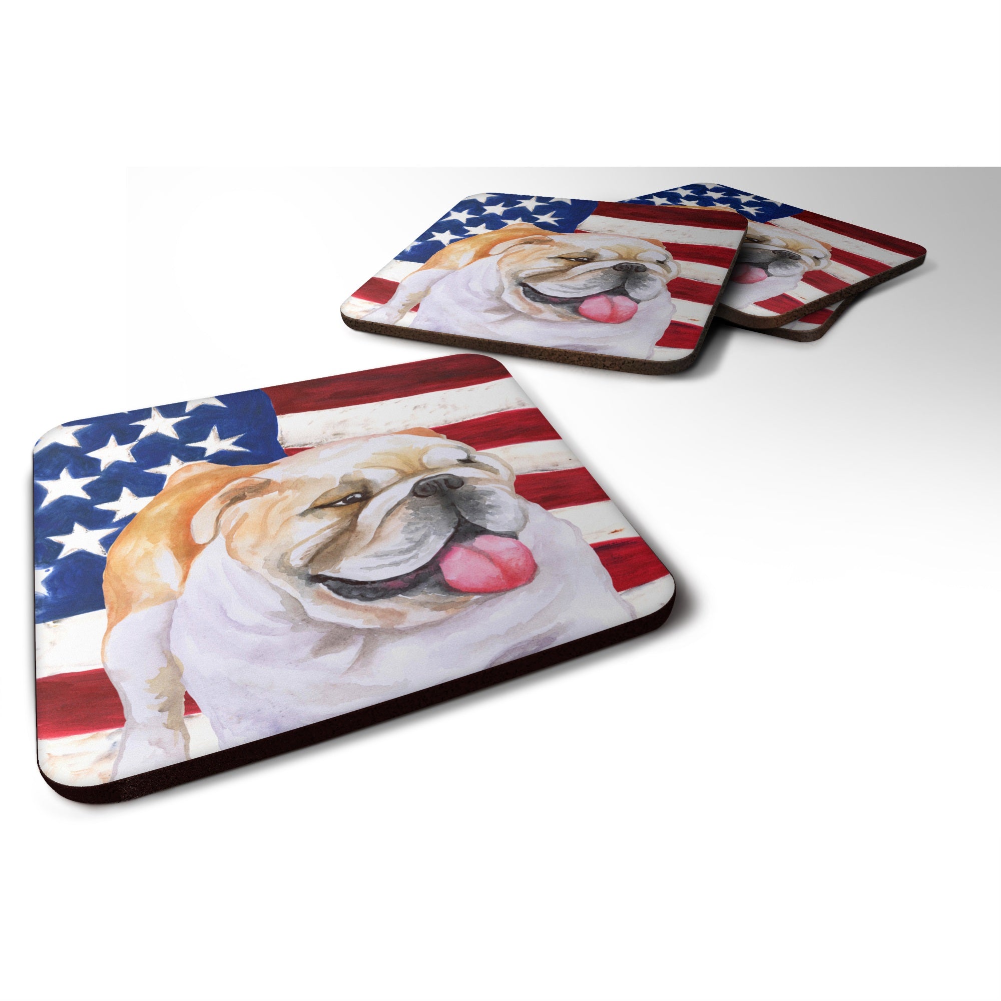 'Caroline'S Treasures English Bulldog Patriotic Decorative Coasters, Multicolor''