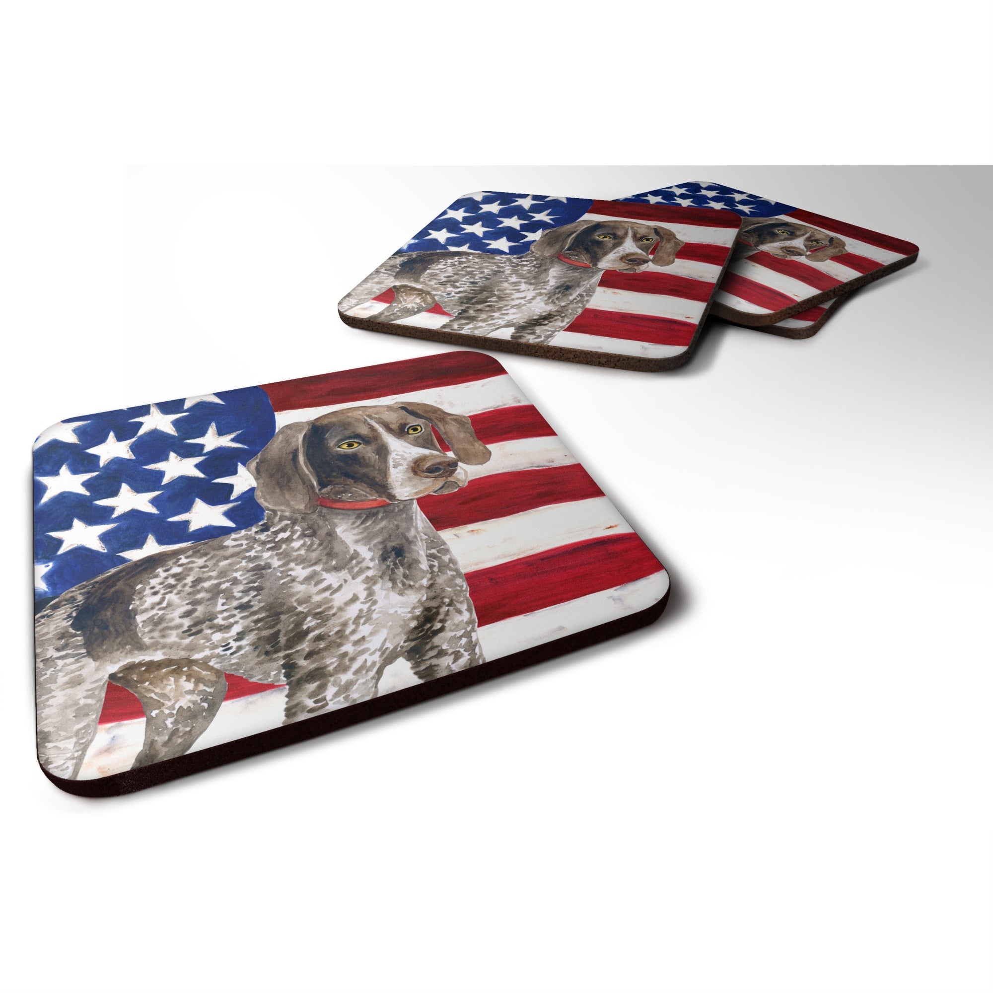 'Caroline'S Treasures German Shorthaired Pointer Patriotic Decorative Coasters, Multicolor''