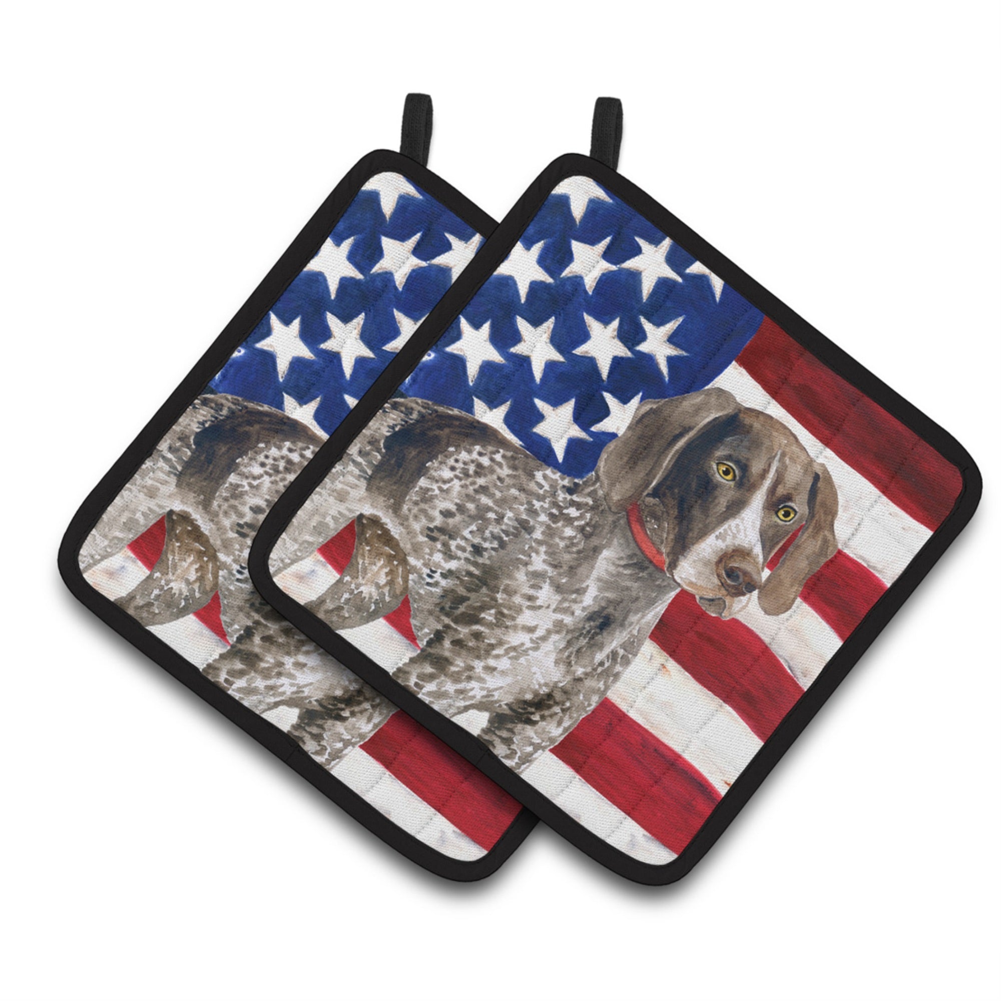 'Caroline'S Treasures German Shorthaired Pointer Patriotic Decorated Pot Holder, 7.5H X 7.5W, Usa American Flag''