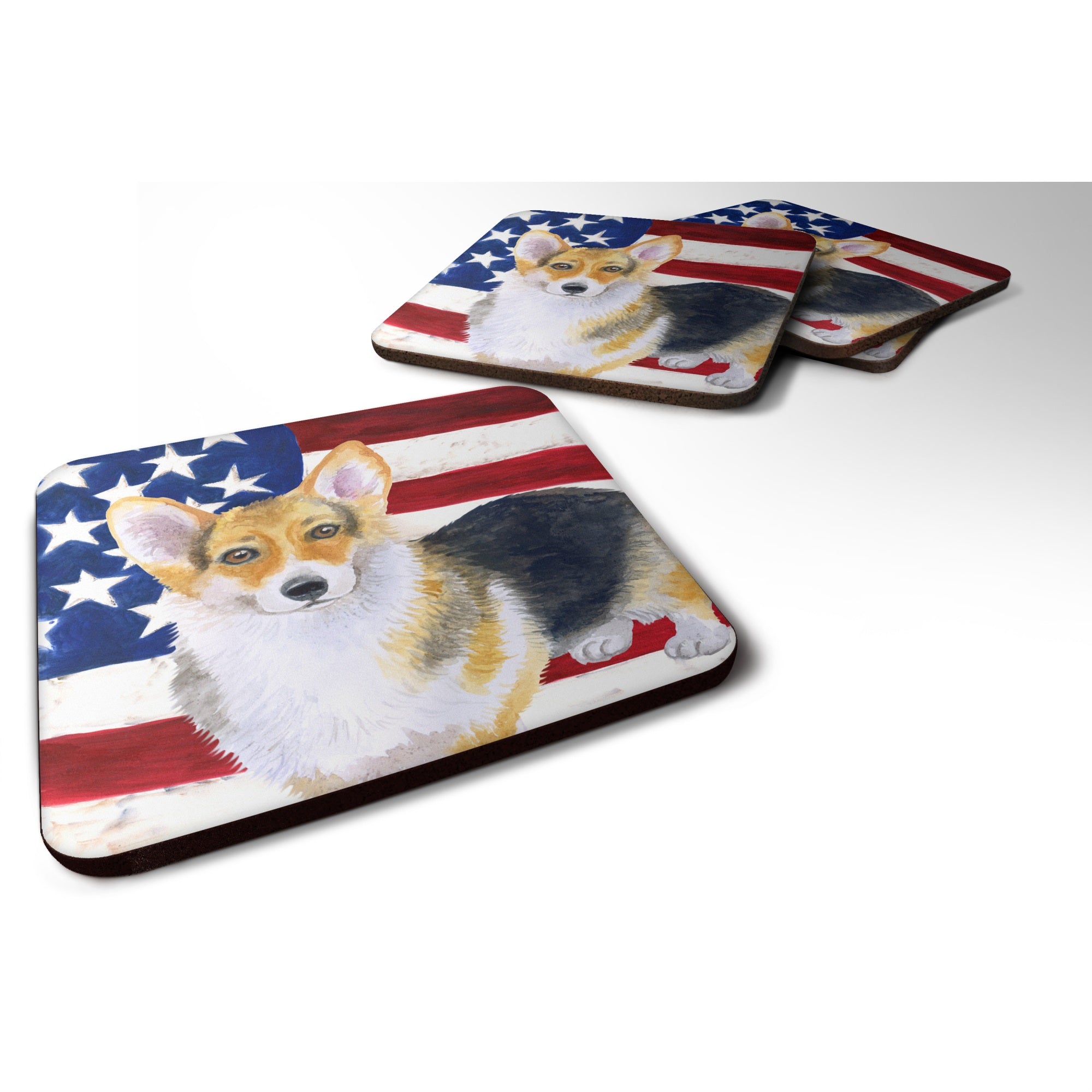 'Caroline'S Treasures Pembroke Corgi Patriotic Decorative Coasters, Multicolor''