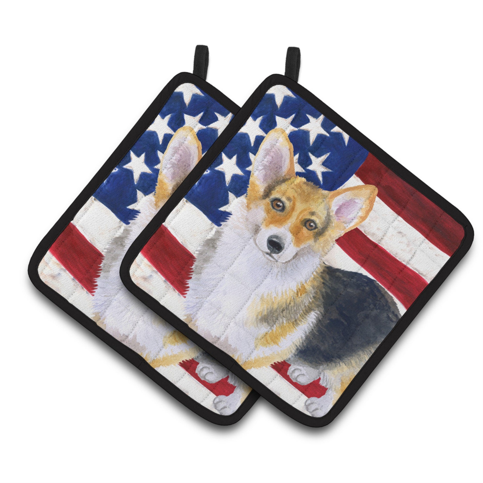 'Caroline'S Treasures Pembroke Corgi Patriotic Decorated Pot Holder, 7.5H X 7.5W, Usa American Flag''