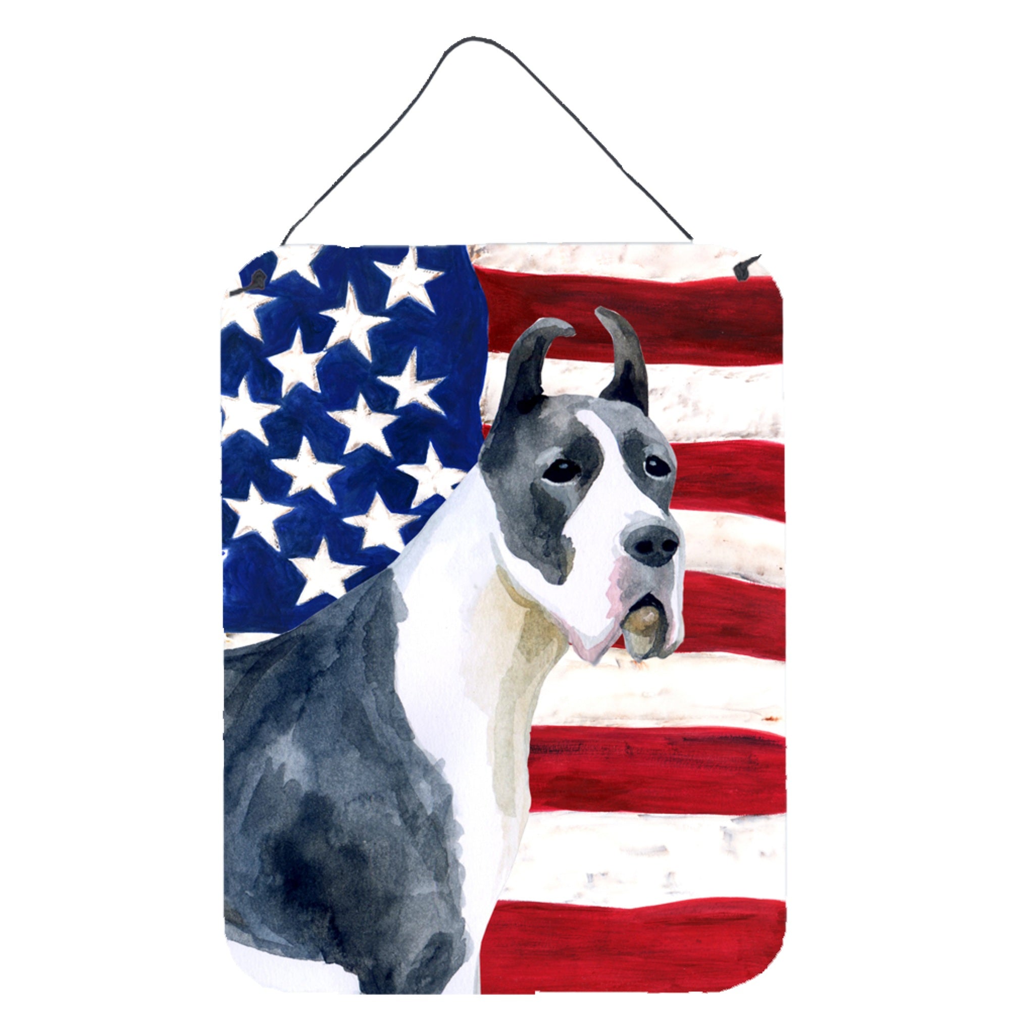 'Caroline'S Treasures Harlequin Dane Patriotic Metal Print, 16'''' X 12'''', Multicolor''