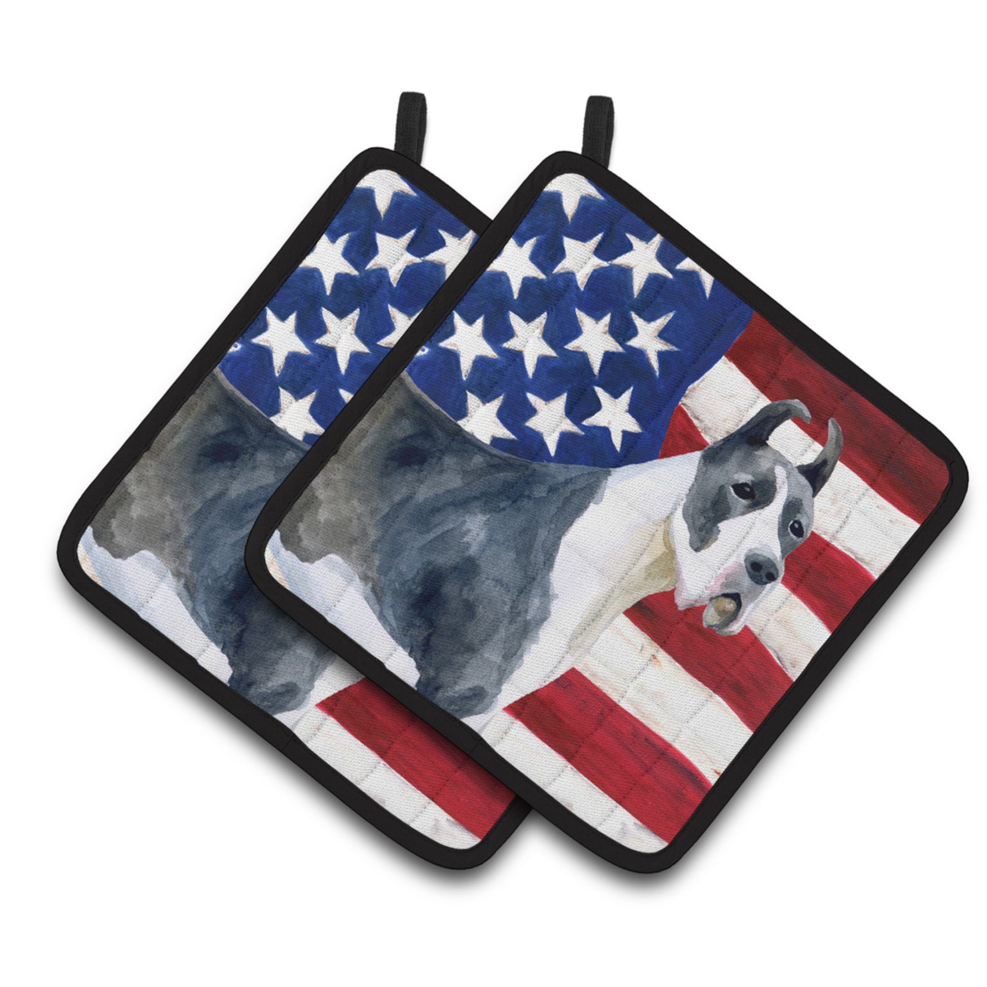 'Caroline'S Treasures Harlequin Dane Patriotic Decorated Pot Holder, 7.5H X 7.5W, Usa American Flag''