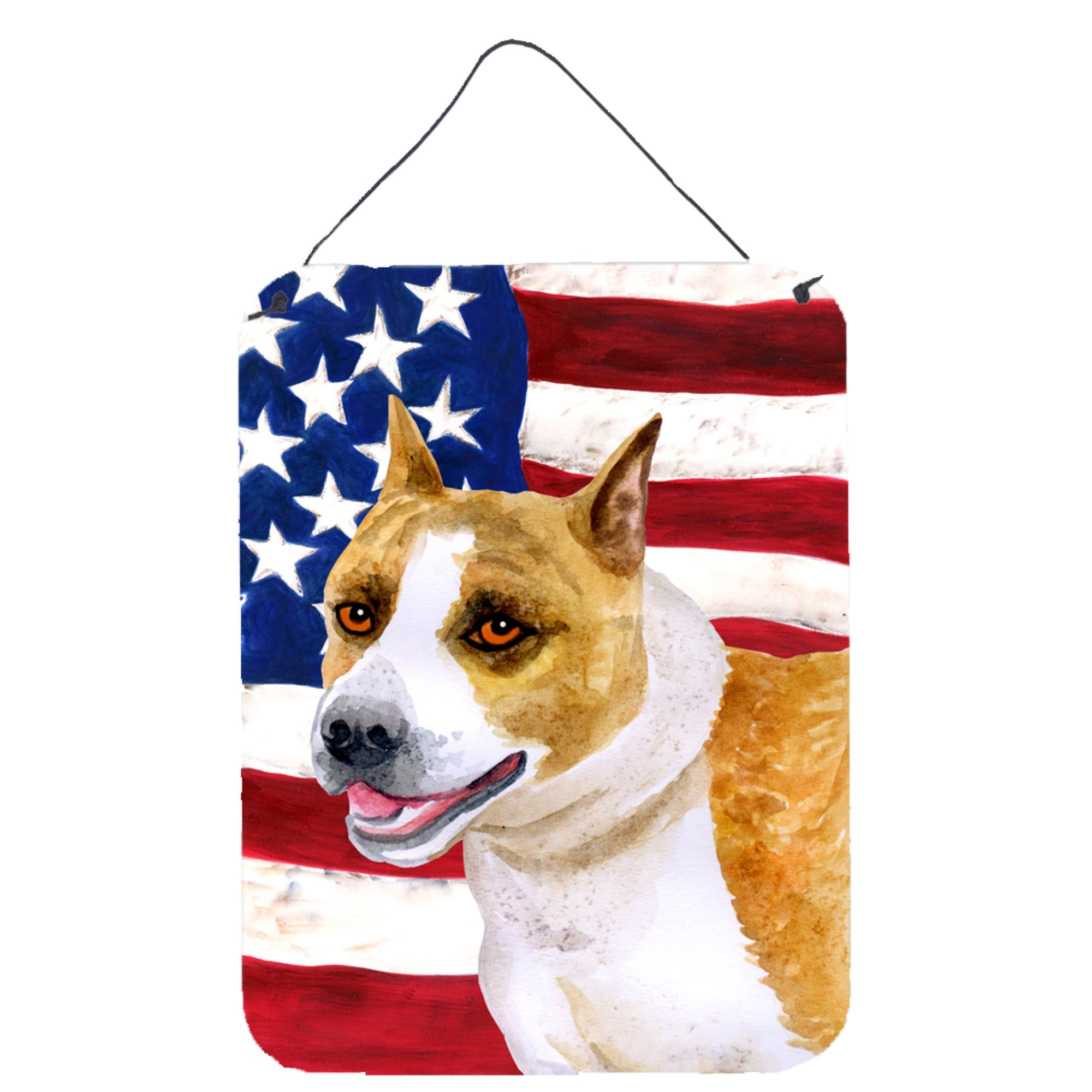 'Caroline'S Treasures American Staffordshire Patriotic Metal Print, 16'''' X 12'''', Multicolor''