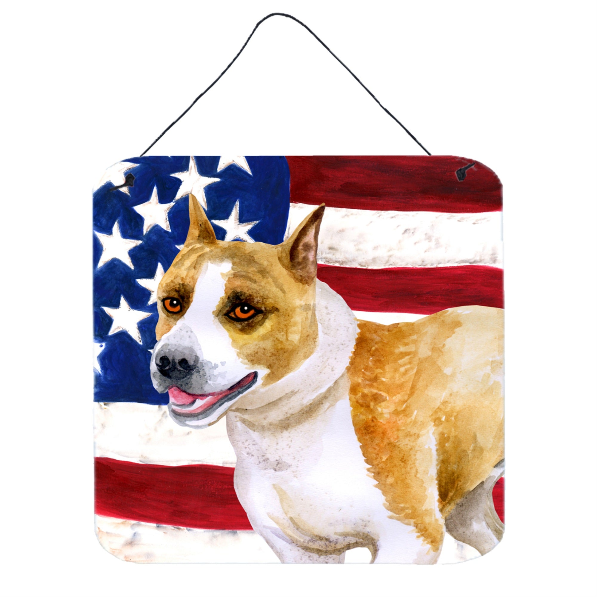 'Caroline'S Treasures Staffordshire Patriotic Metal Print, 6H X 6W, Usa American Flag''