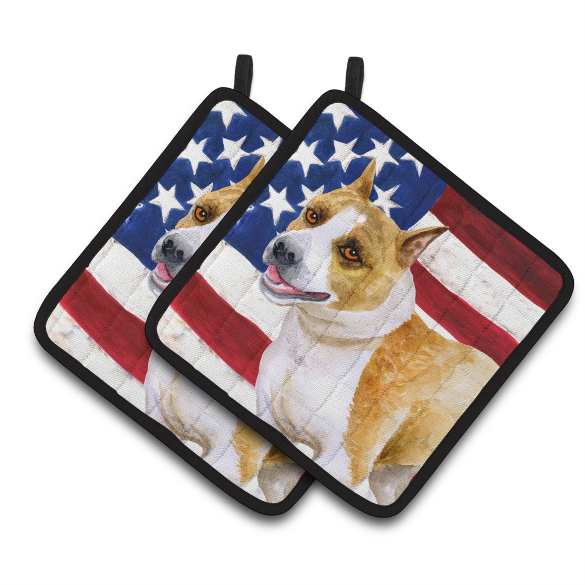 'Caroline'S Treasures Staffordshire Patriotic Decorated Pot Holder, 7.5H X 7.5W, Usa American Flag''