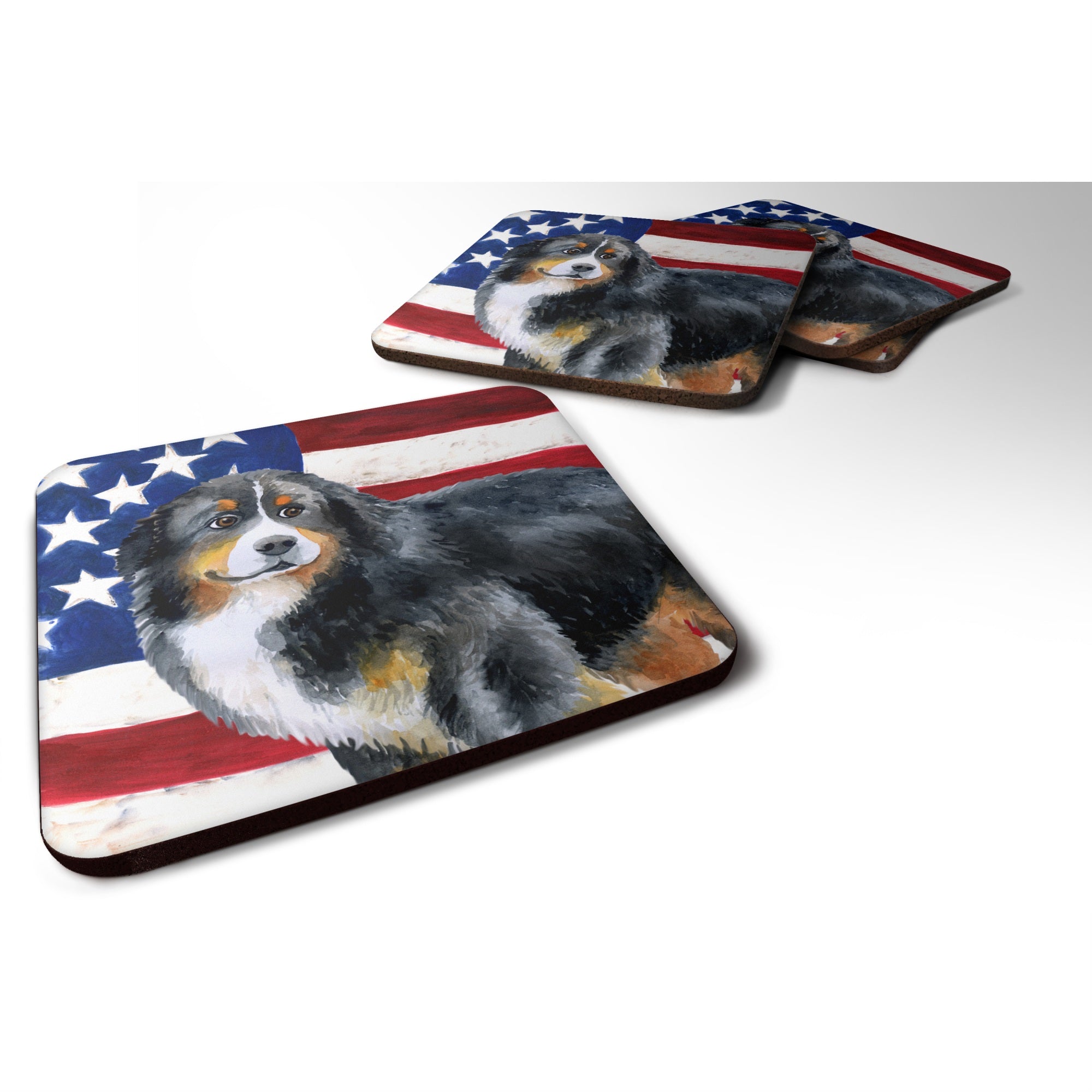 'Caroline'S Treasures Bernese Mountain Dog Patriotic Decorative Coasters, Multicolor''