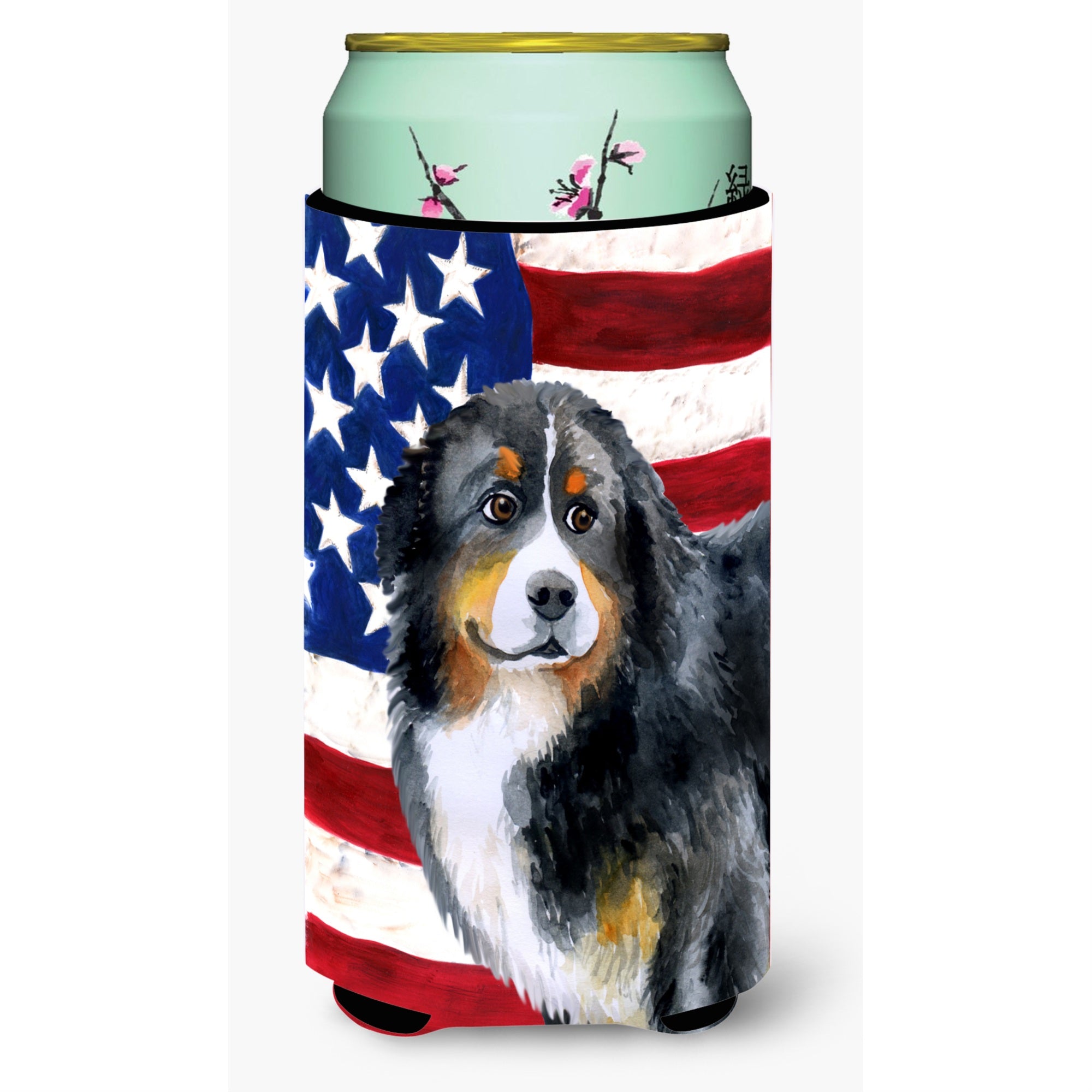 'Caroline'S Treasures Bernese Mountain Dog Patriotic Decorative Can Hugger, Tall Boy, Multicolor''