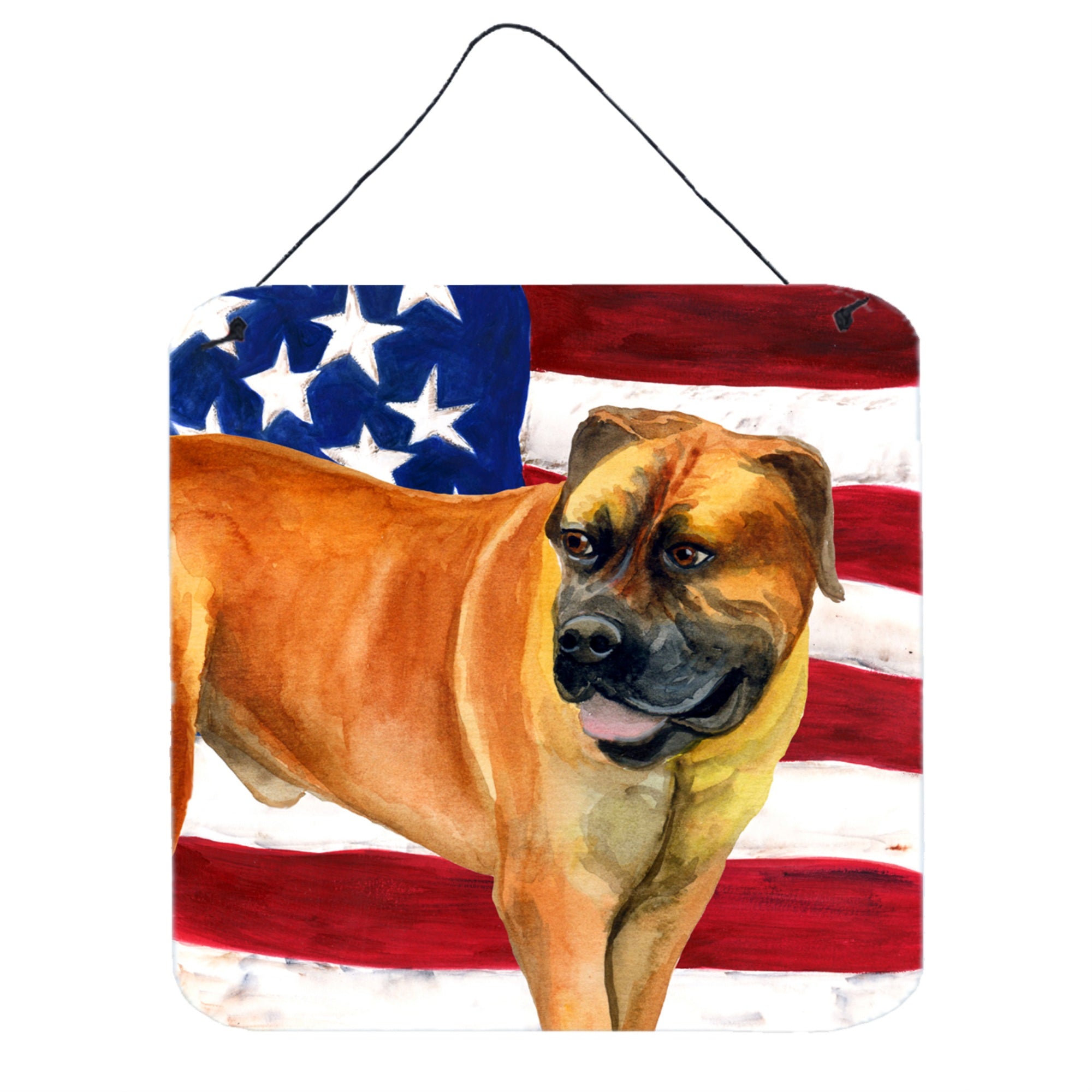 'Caroline'S Treasures Boerboel Mastiff Patriotic Metal Print, 6H X 6W, Usa American Flag''