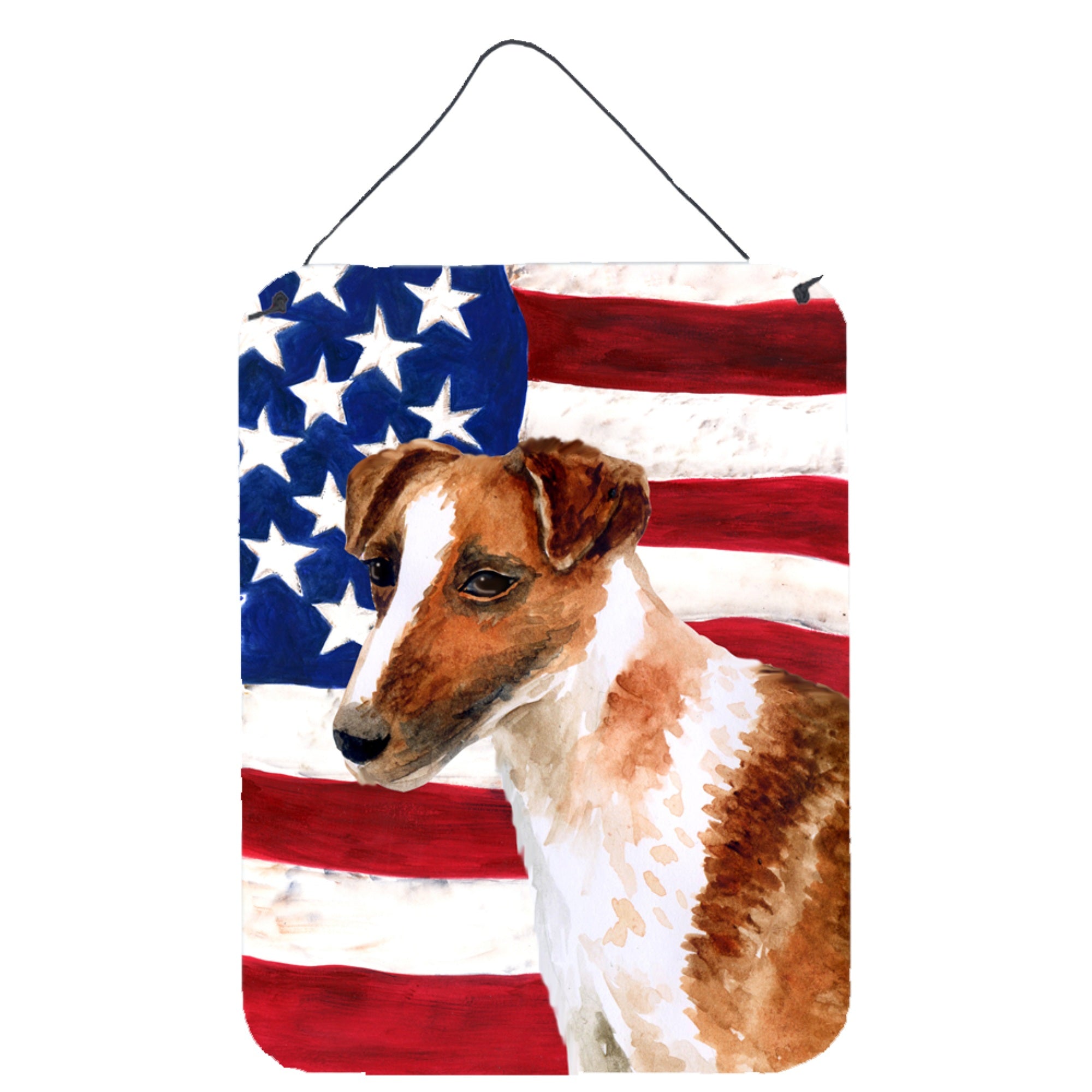 'Caroline'S Treasures Smooth Fox Terrier Patriotic Metal Print, 16'''' X 12'''', Multicolor''