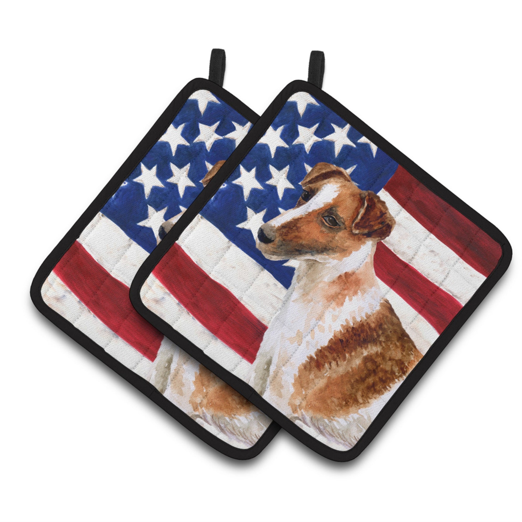 'Caroline'S Treasures Smooth Fox Terrier Patriotic Decorated Pot Holder, 7.5H X 7.5W, Usa American Flag''