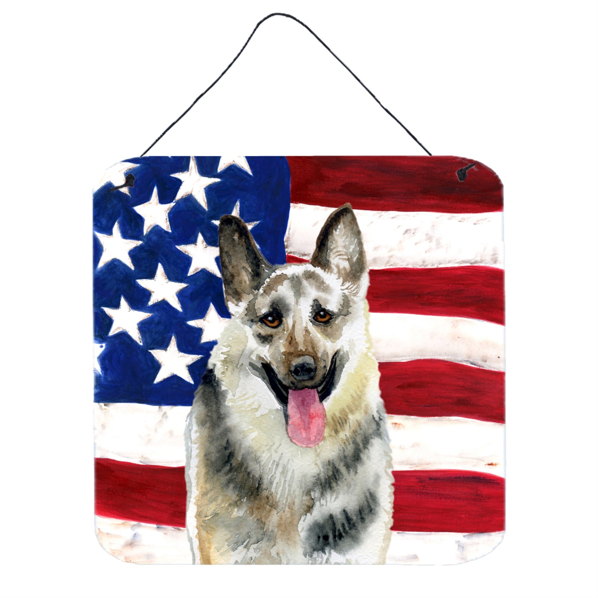 'Caroline'S Treasures East-European Shepherd Patriotic Metal Print, 6H X 6W, Usa American Flag''