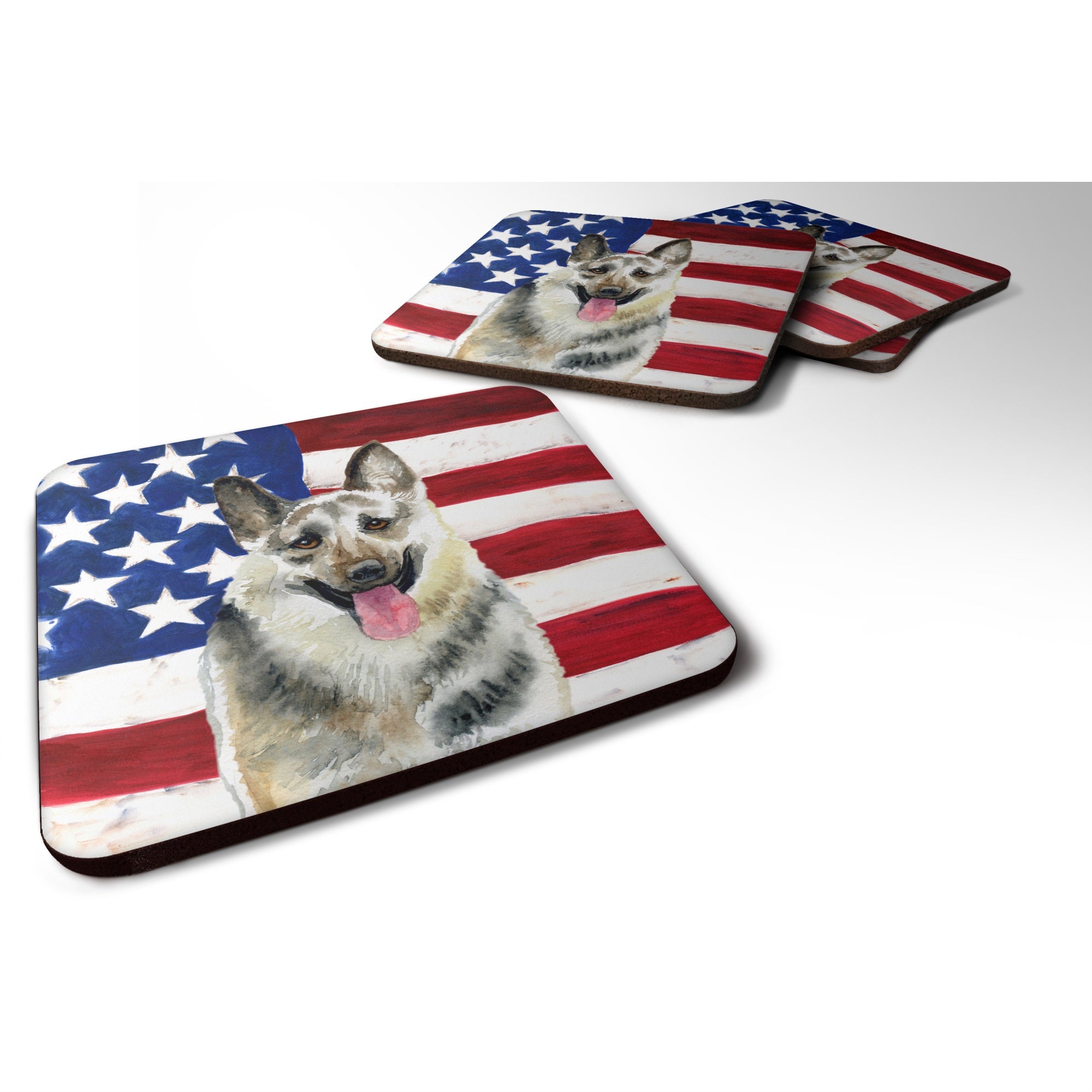'Caroline'S Treasures East-European Shepherd Patriotic Decorative Coasters, Multicolor''