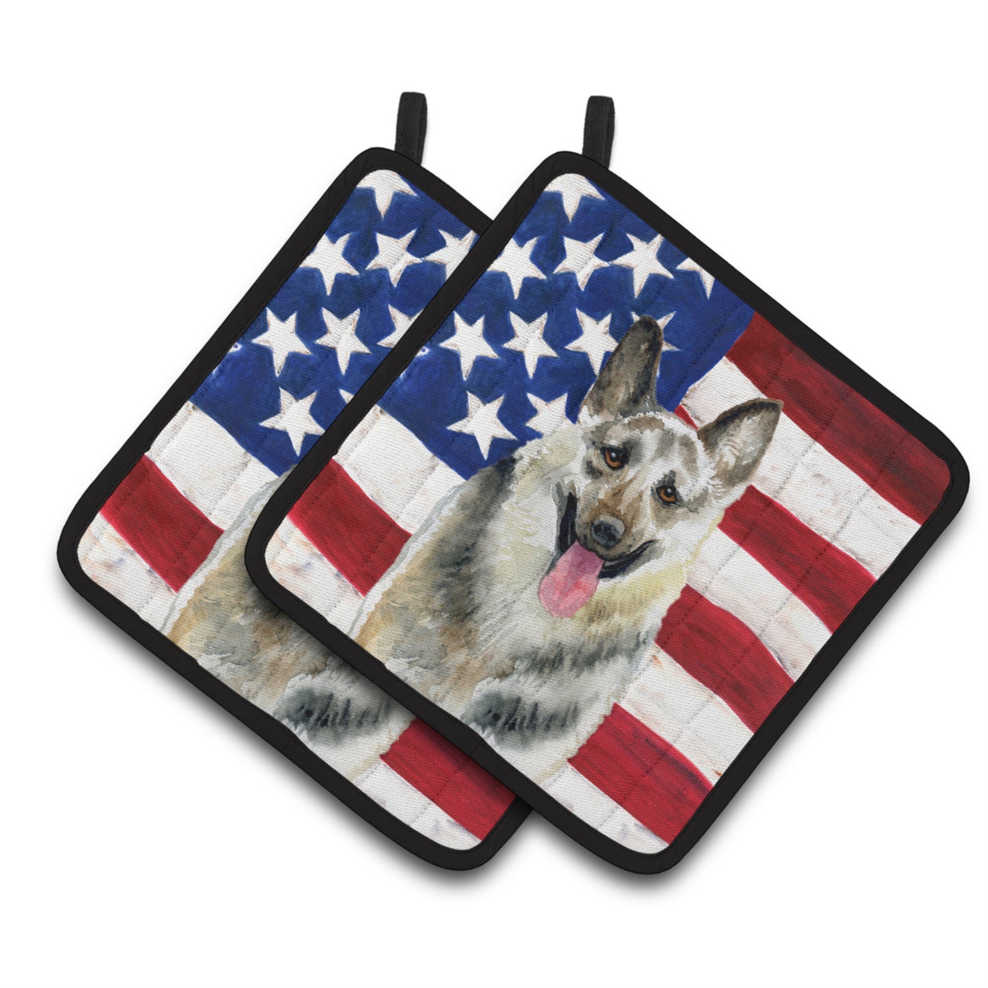 'Caroline'S Treasures East-European Shepherd Patriotic Decorated Pot Holder, 7.5H X 7.5W, Usa American Flag''