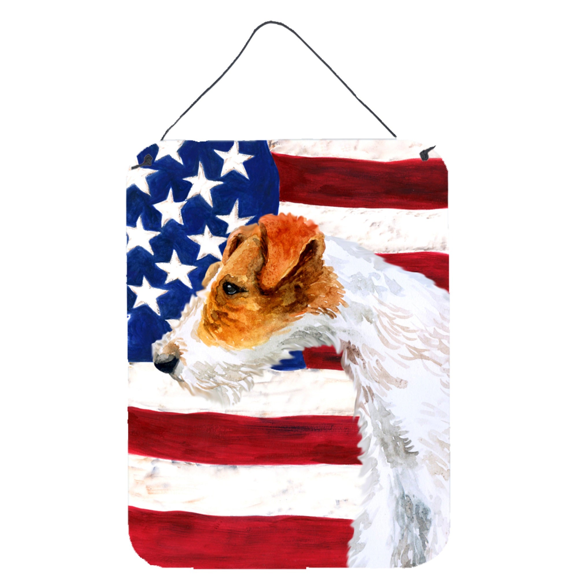 'Caroline'S Treasures Fox Terrier Patriotic Metal Print, 16'''' X 12'''', Multicolor''