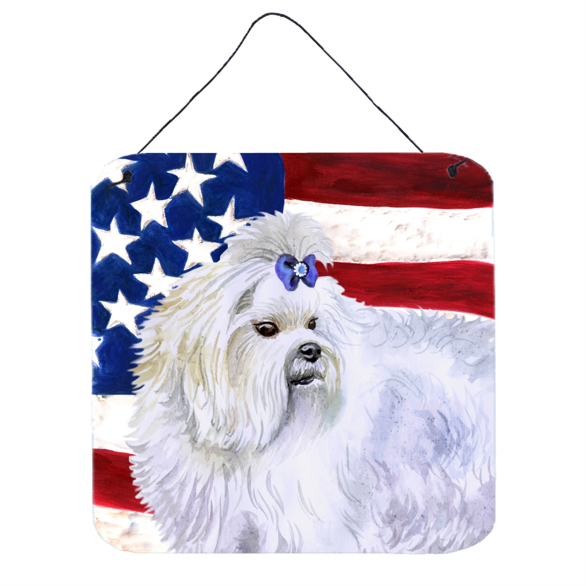 'Caroline'S Treasures Maltese Patriotic Metal Print, 6H X 6W, Usa American Flag''