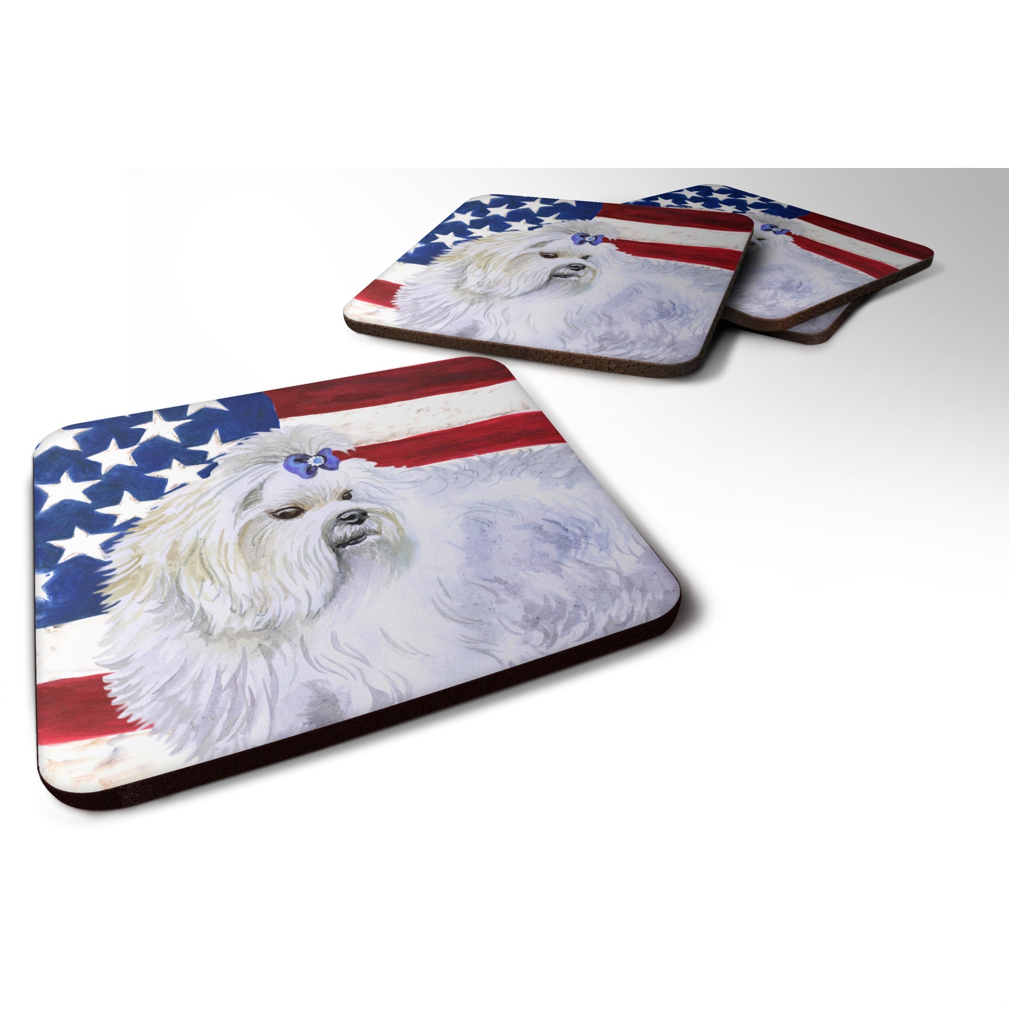 'Caroline'S Treasures Maltese Patriotic Decorative Coasters, Multicolor''