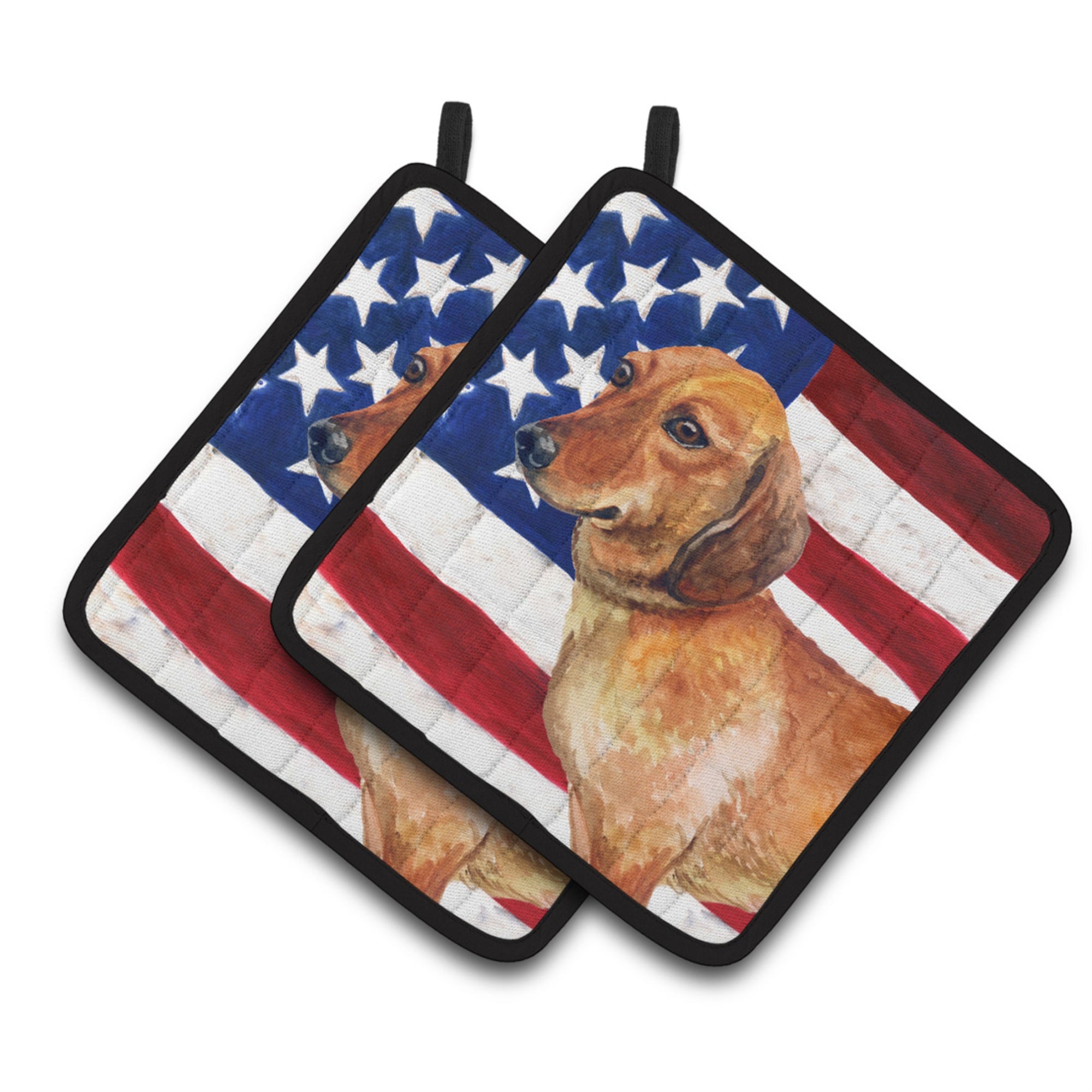 'Caroline'S Treasures Dachshund Patriotic Decorated Pot Holder, 7.5H X 7.5W, Usa American Flag''