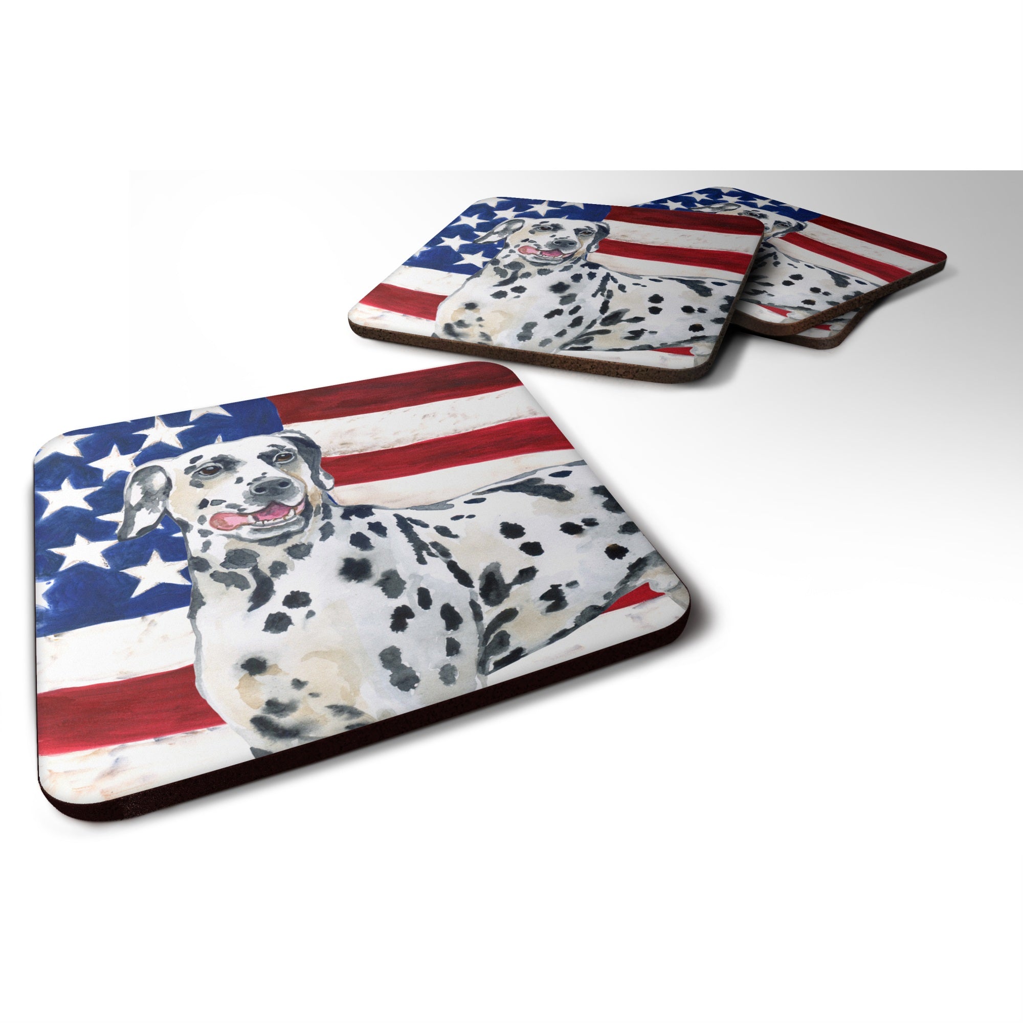 'Caroline'S Treasures Dalmatian Patriotic Decorative Coasters, Multicolor''