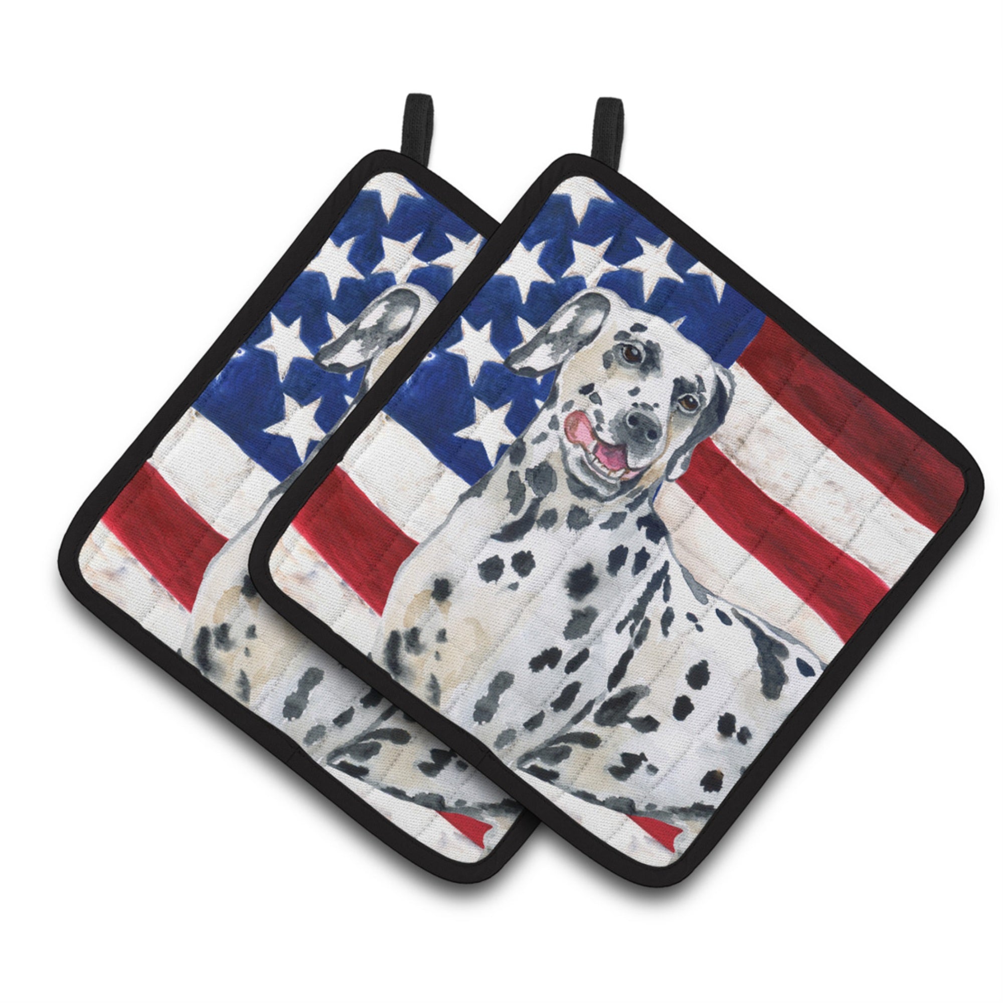 'Caroline'S Treasures Dalmatian Patriotic Decorated Pot Holder, 7.5H X 7.5W, Usa American Flag''