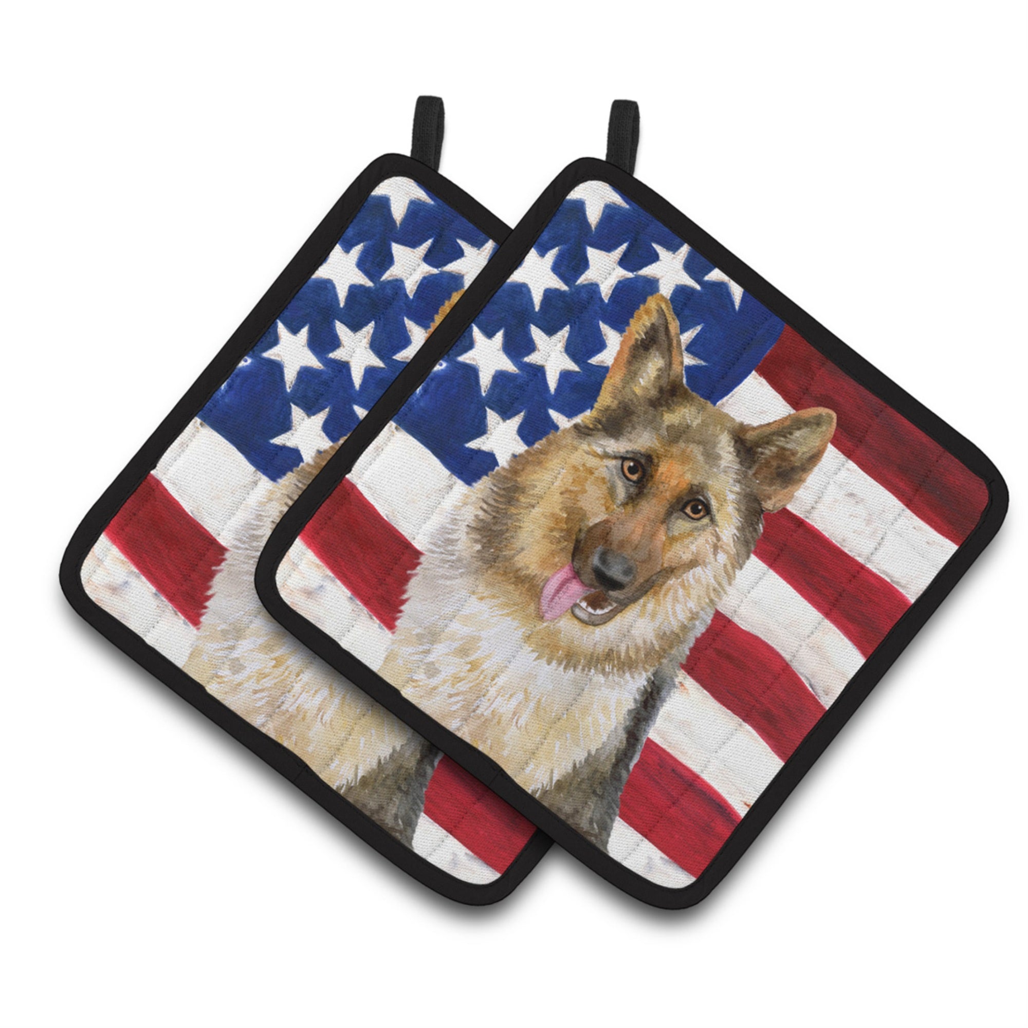 'Caroline'S Treasures German Shepherd Patriotic Decorated Pot Holder, 7.5H X 7.5W, Usa American Flag''