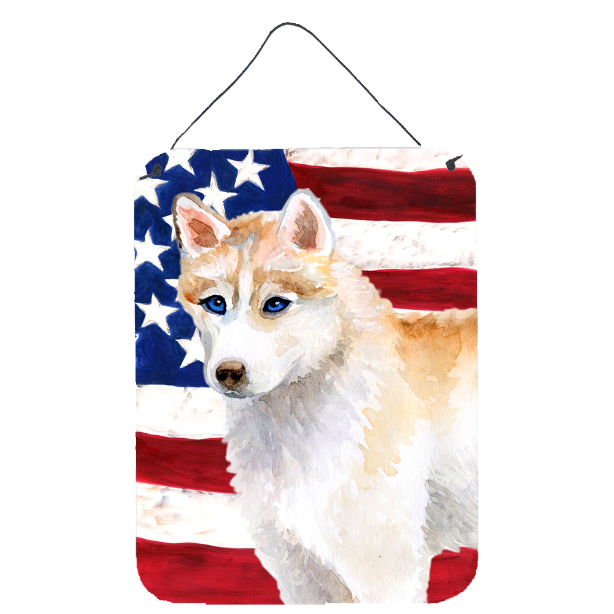 'Caroline'S Treasures Siberian Husky Patriotic Metal Print, 16'''' X 12'''', Multicolor''