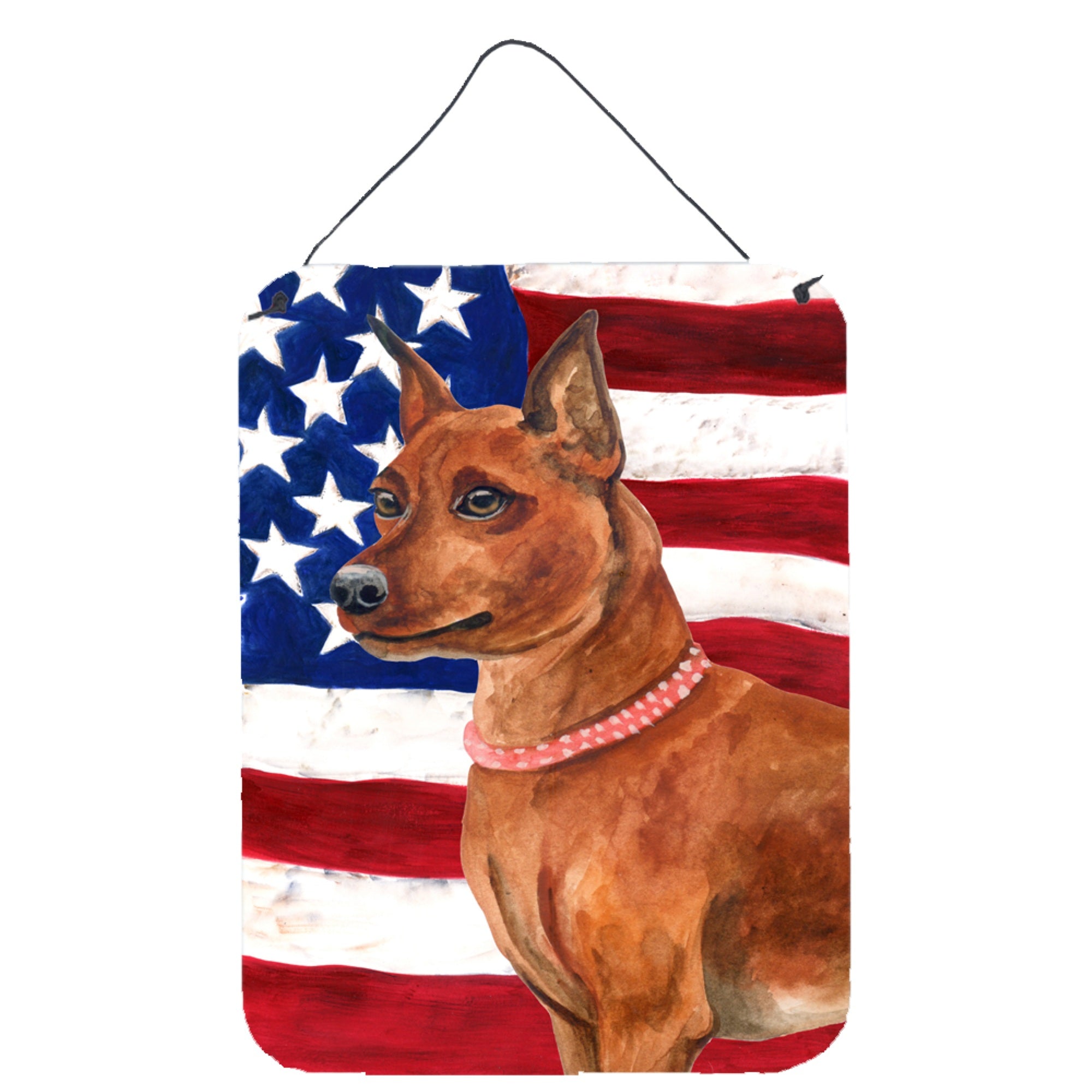 'Caroline'S Treasures Miniature Pinscher Patriotic Metal Print, 16'''' X 12'''', Multicolor''