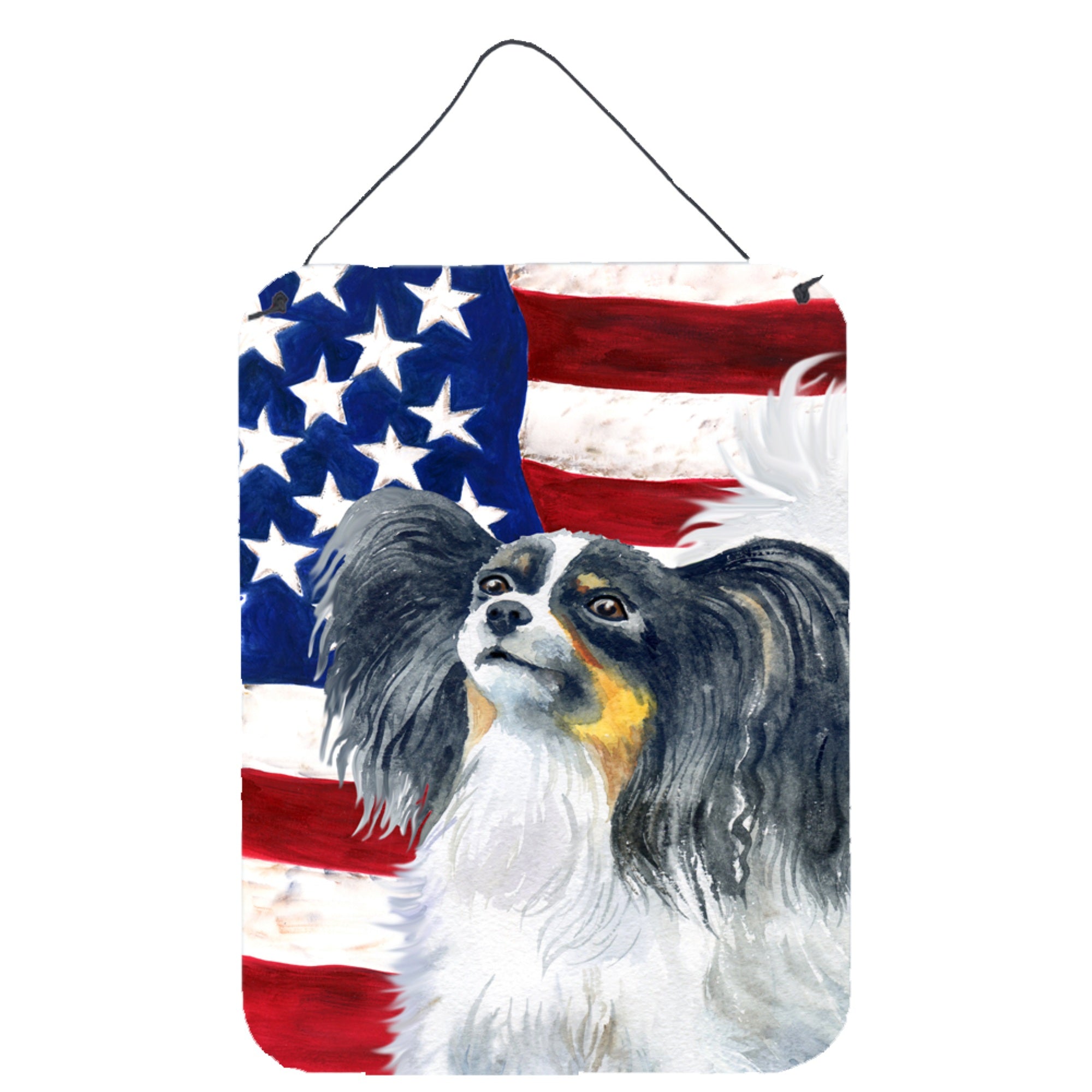 'Caroline'S Treasures Papillon Patriotic Metal Print, 16'''' X 12'''', Multicolor''