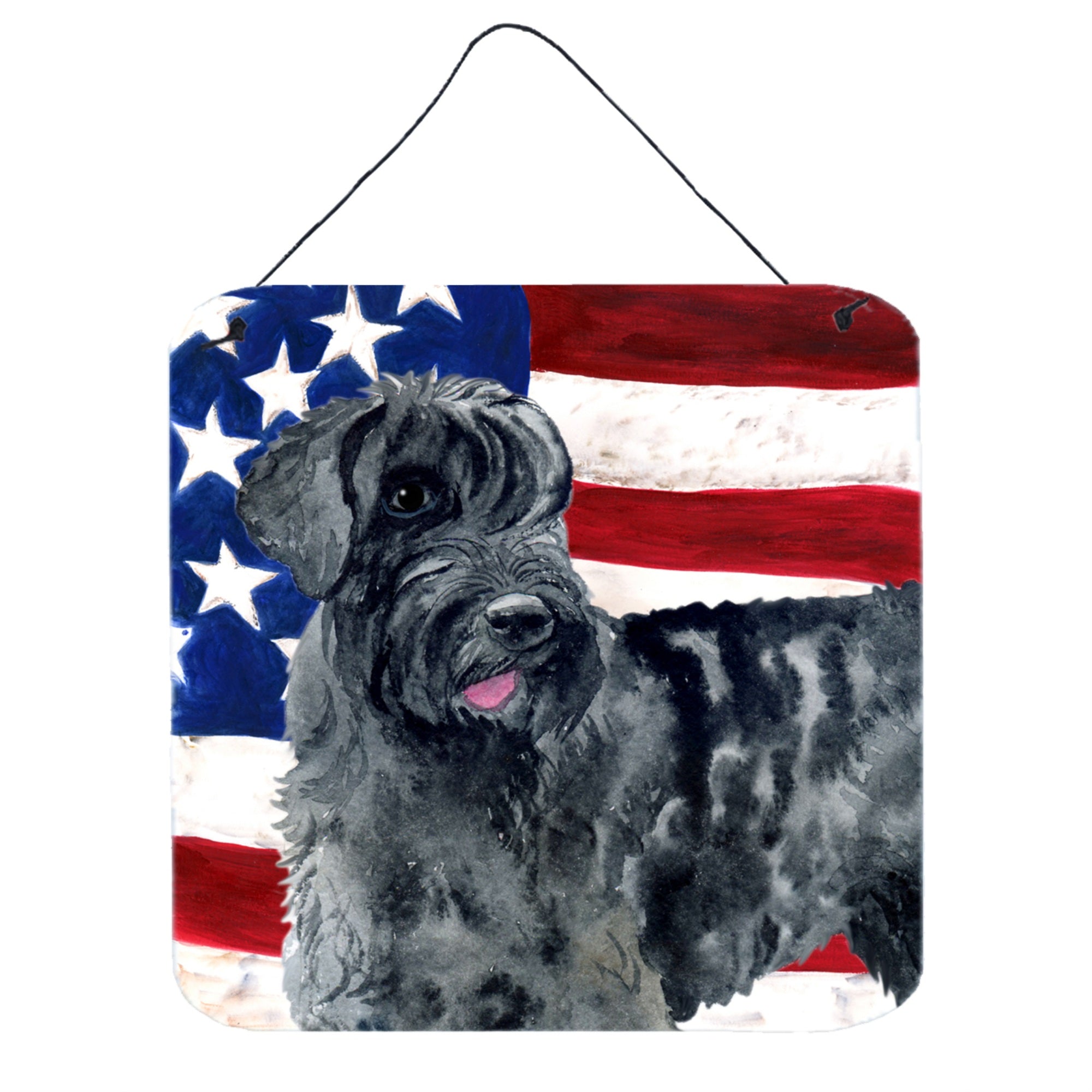 'Caroline'S Treasures Giant Schnauzer Patriotic Metal Print, 6H X 6W, Usa American Flag''