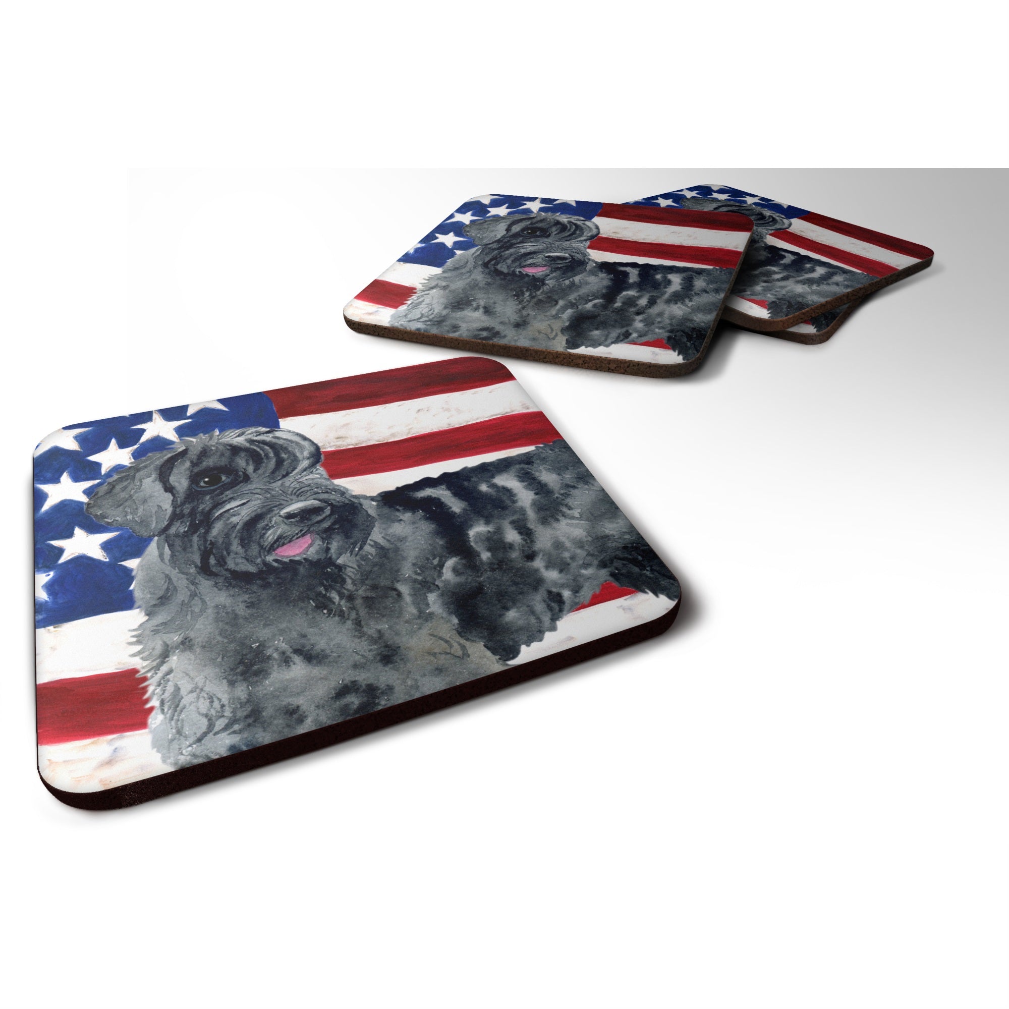 'Caroline'S Treasures Giant Schnauzer Patriotic Decorative Coasters, Multicolor''