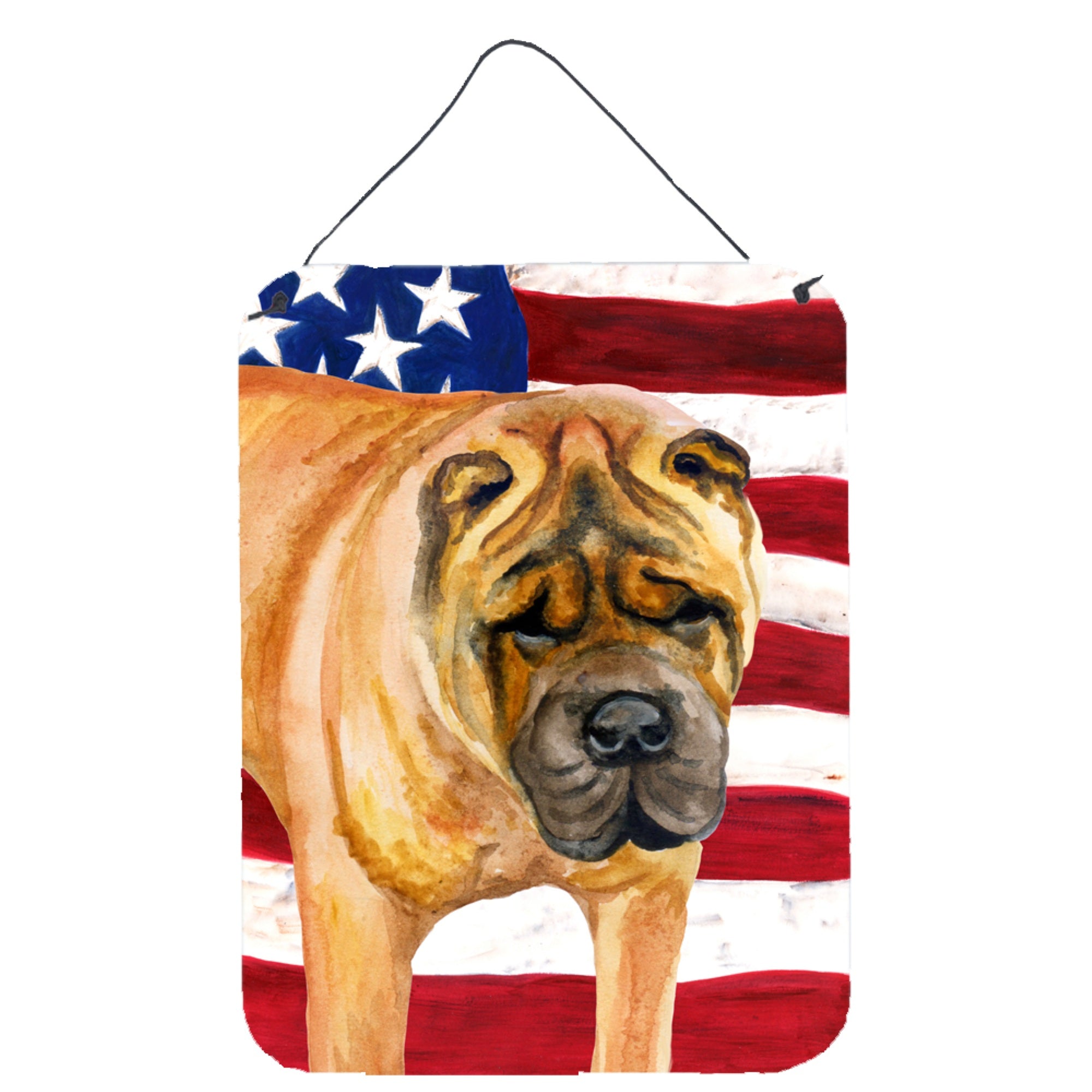 'Caroline'S Treasures Shar Pei Patriotic Metal Print, 16'''' X 12'''', Multicolor''