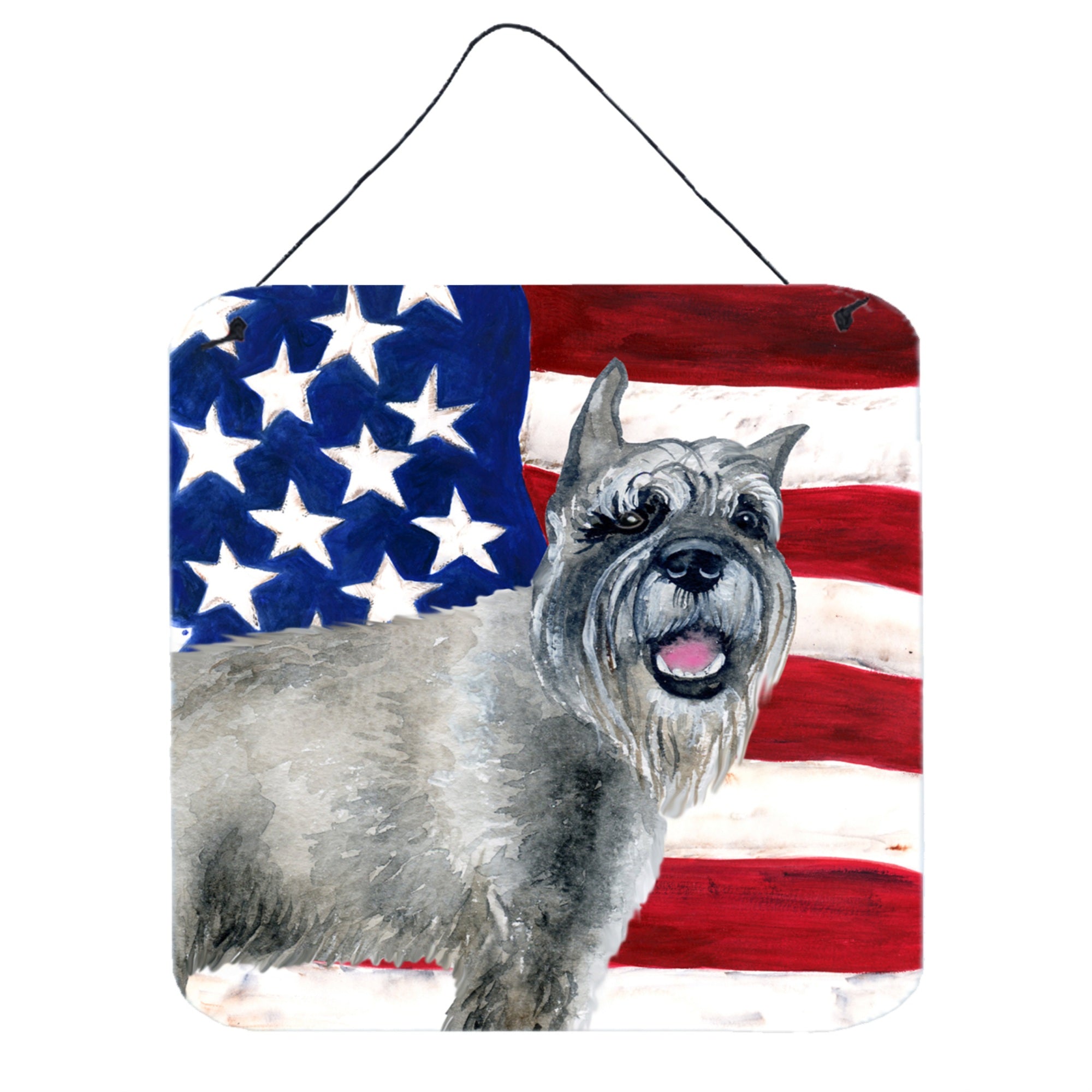 'Caroline'S Treasures Schnauzer Patriotic Metal Print, 6H X 6W, Usa American Flag''