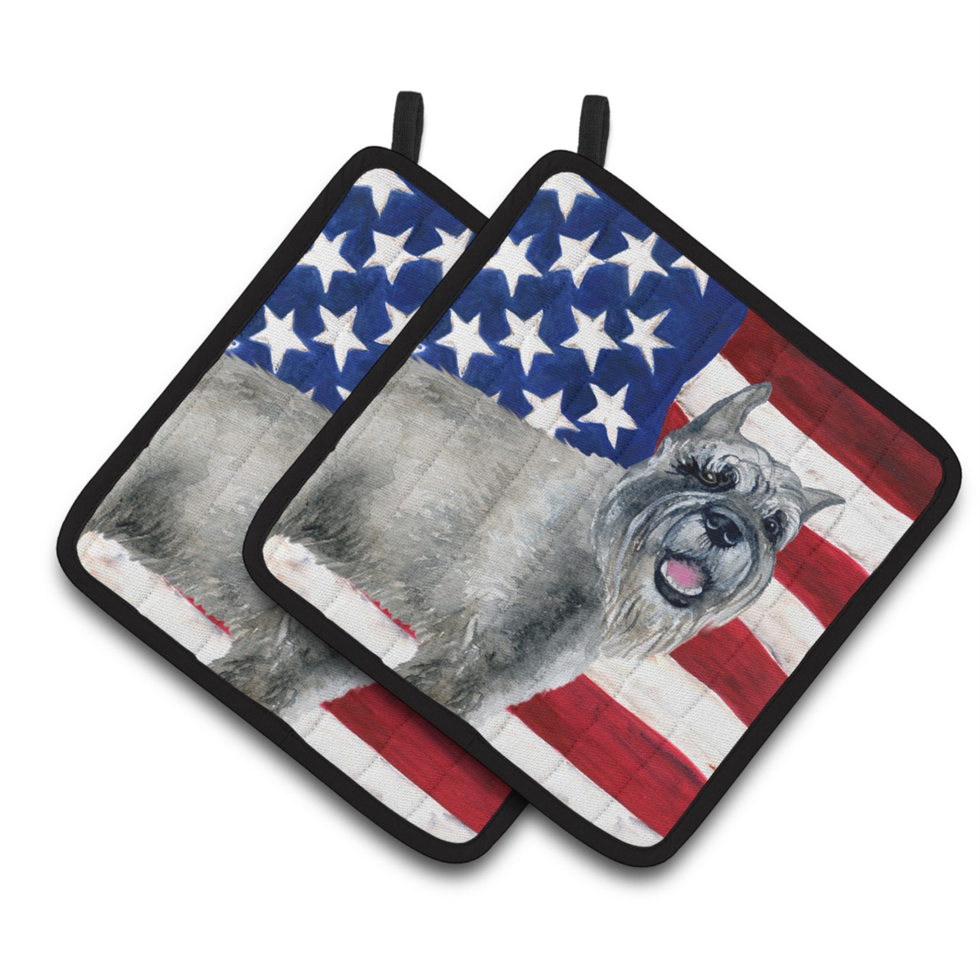 'Caroline'S Treasures Schnauzer Patriotic Decorated Pot Holder, 7.5H X 7.5W, Usa American Flag''