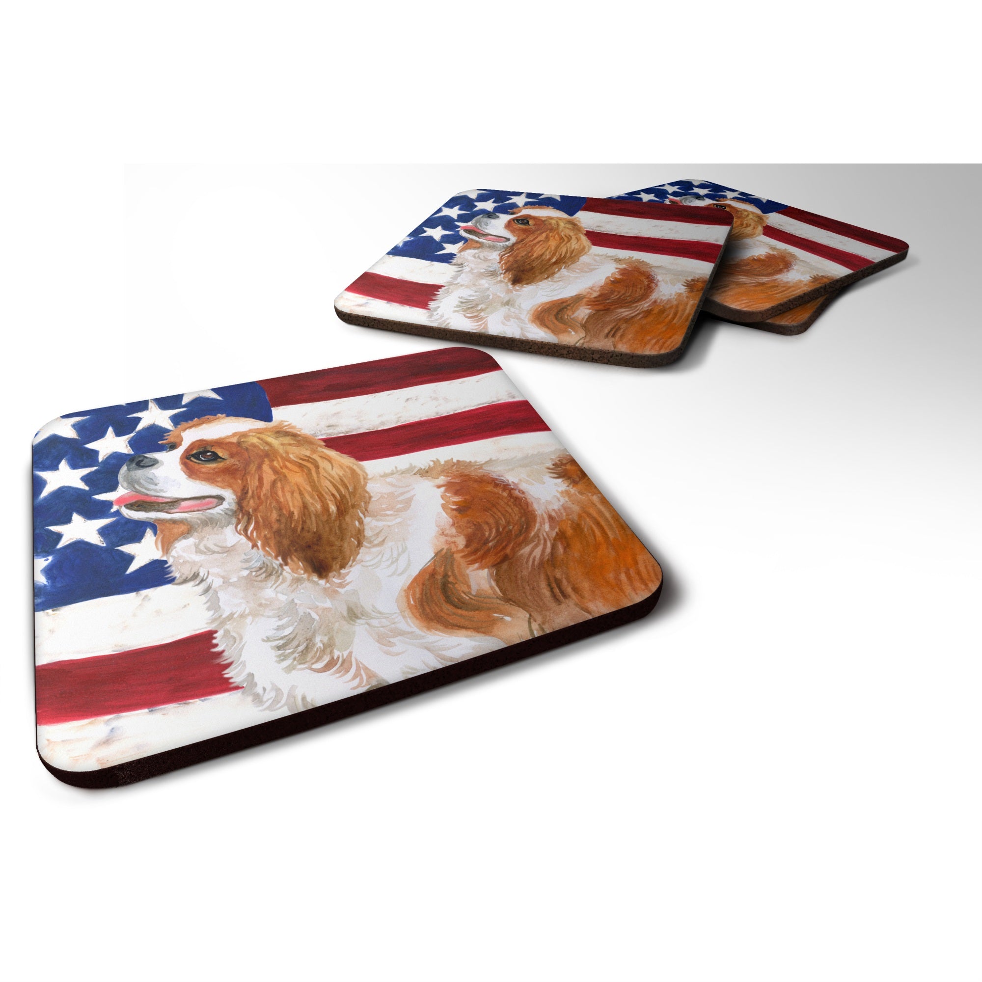 'Caroline'S Treasures Cavalier Spaniel Patriotic Decorative Coasters, Multicolor''