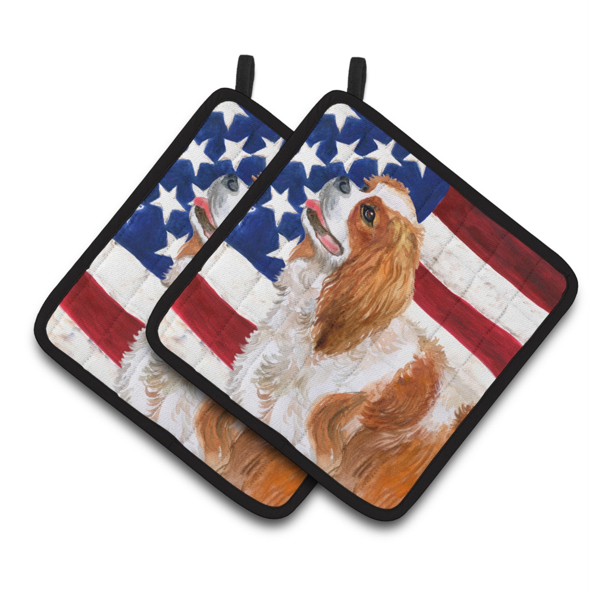 'Caroline'S Treasures Cavalier Spaniel Patriotic Decorated Pot Holder, 7.5H X 7.5W, Usa American Flag''